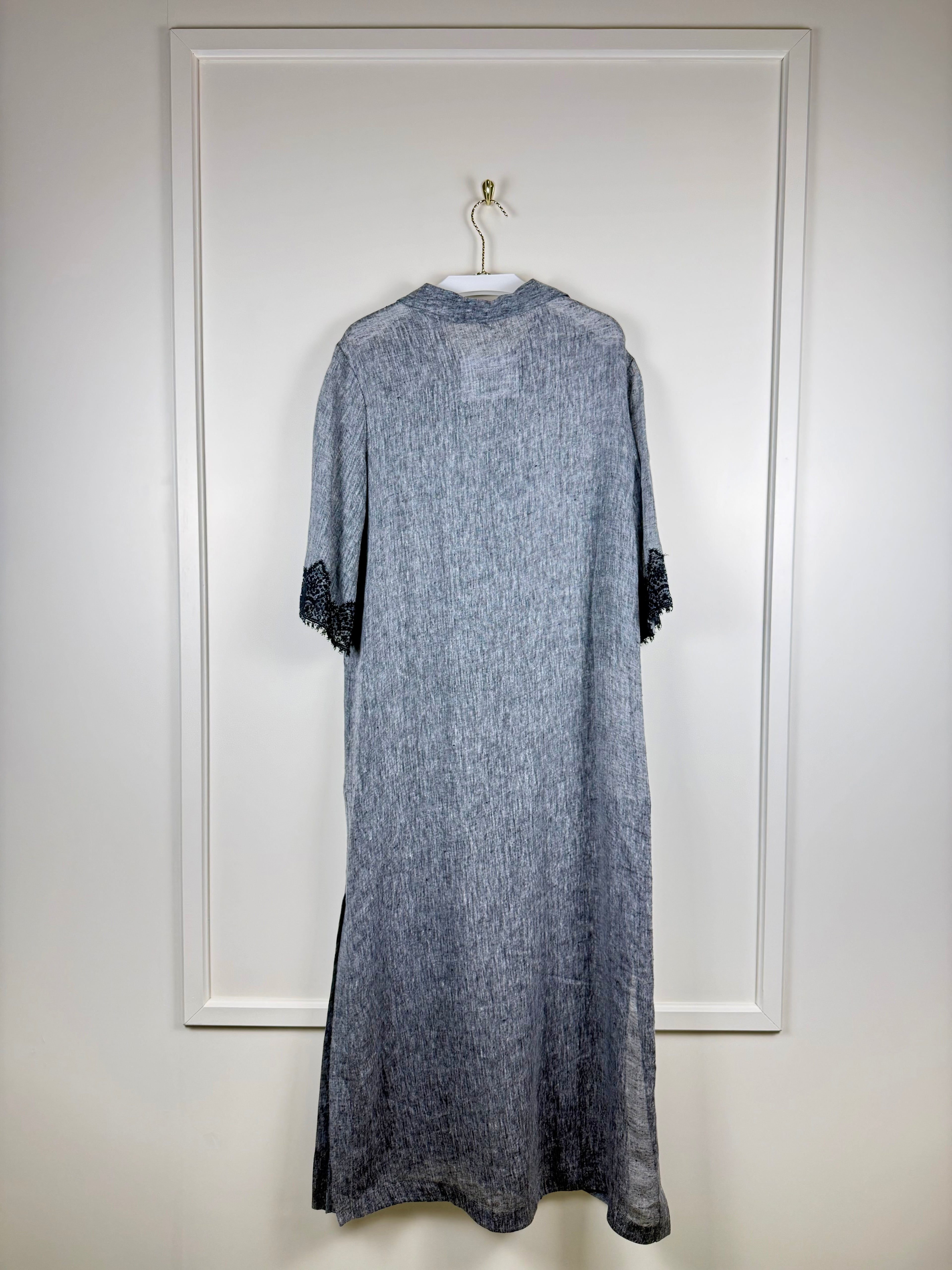 Ermanno Scervino Linen Tunic with Lace Details Grey Sz. M