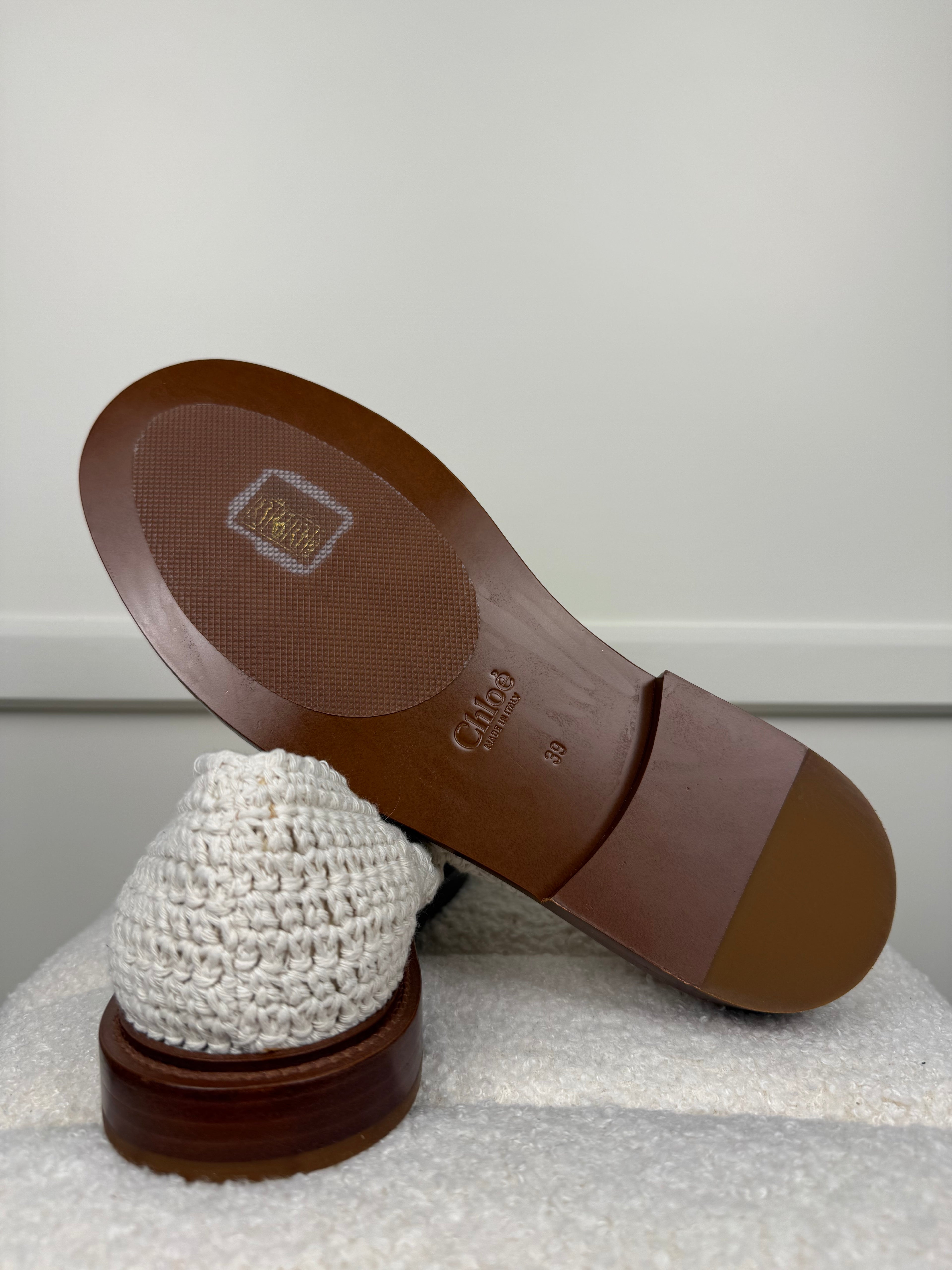 Chloé Woven Loafers Ivory Sz. 39 EU