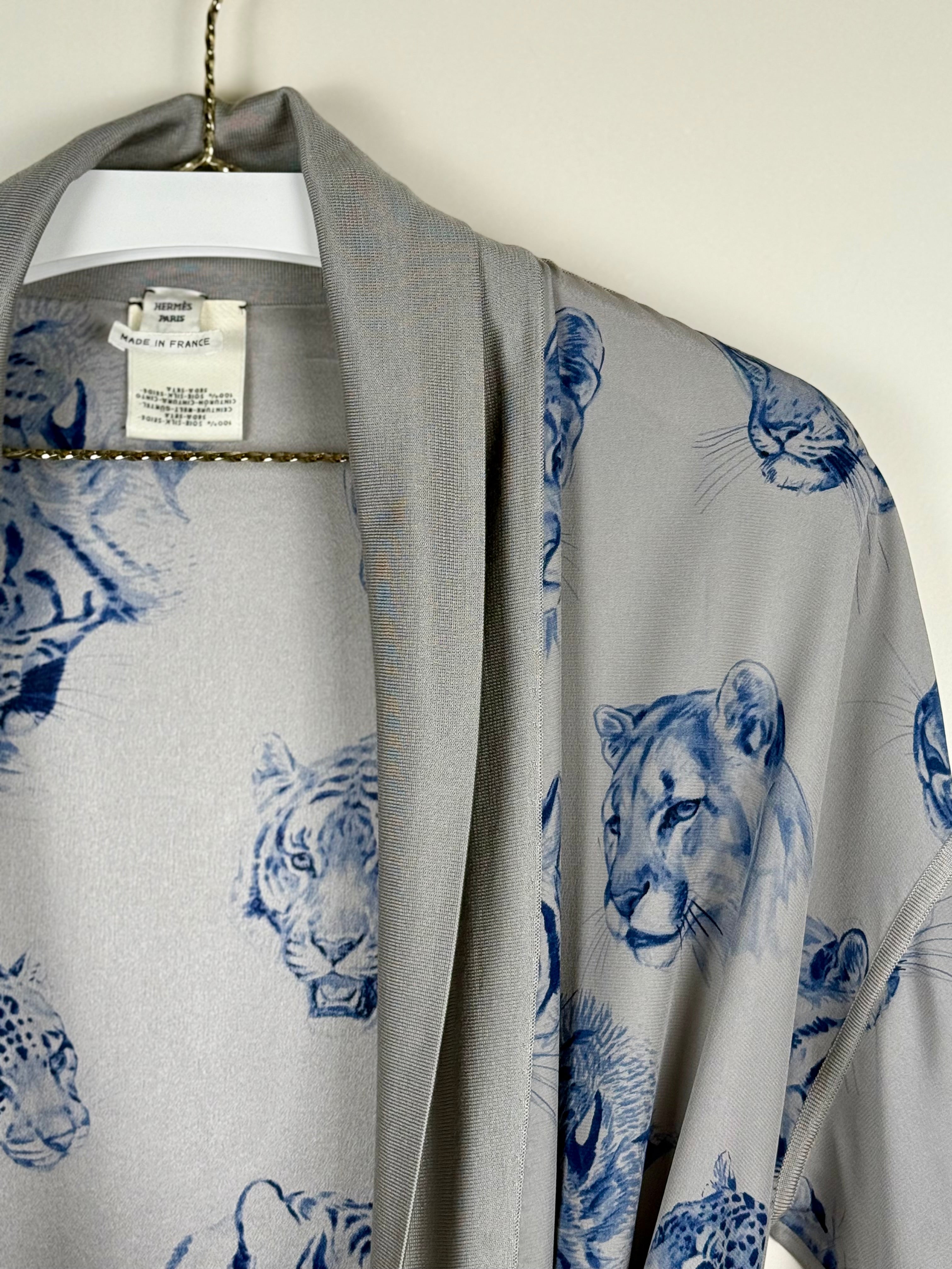 Hermès Silk Cardigan Grey Sz. 36 DE (38 FR)