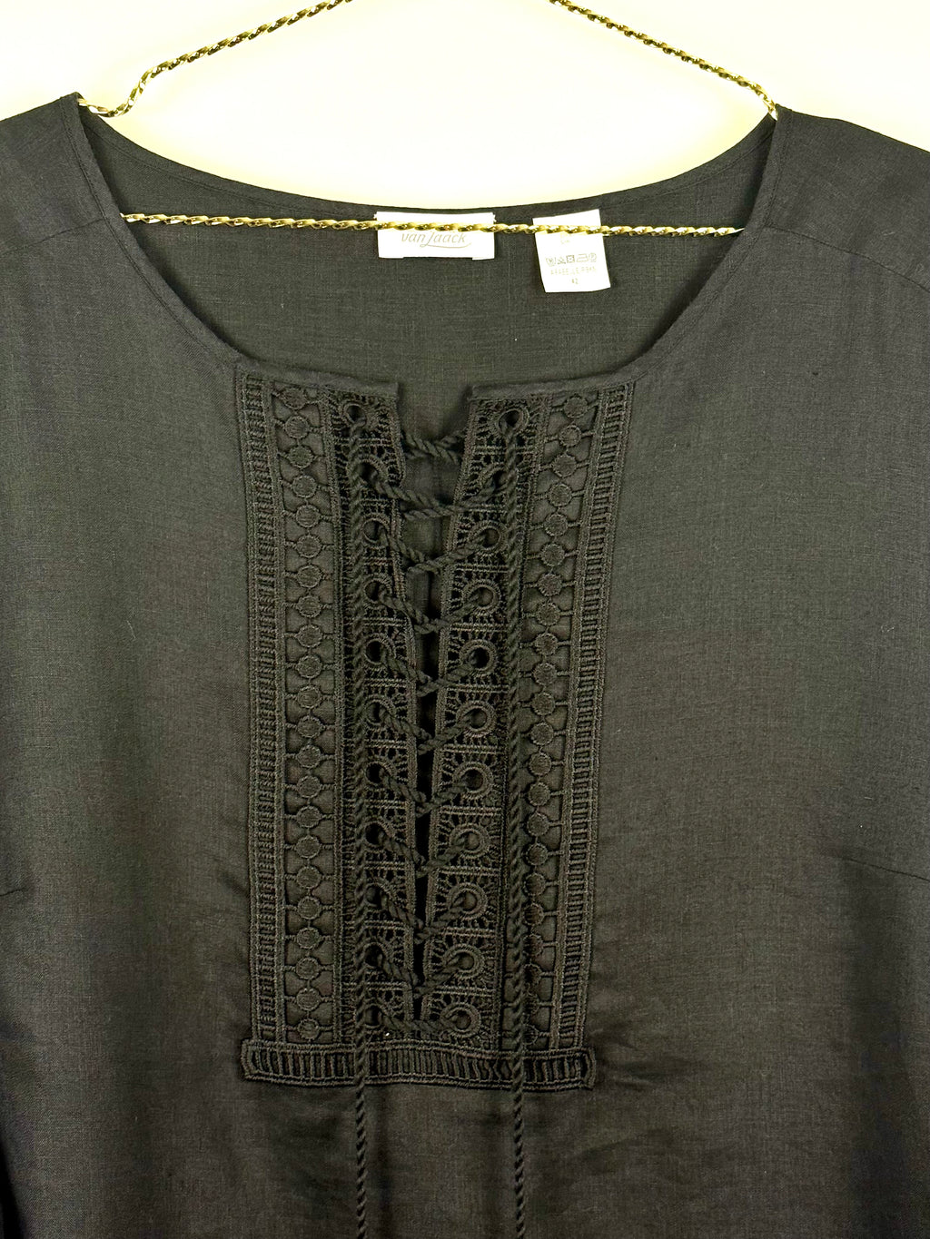 Van Laack Linen Blouse Black Sz. 42 DE