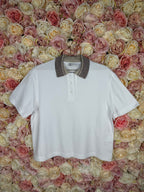 Brunello Cucinelli Polo Shirt Taupe White Sz. L