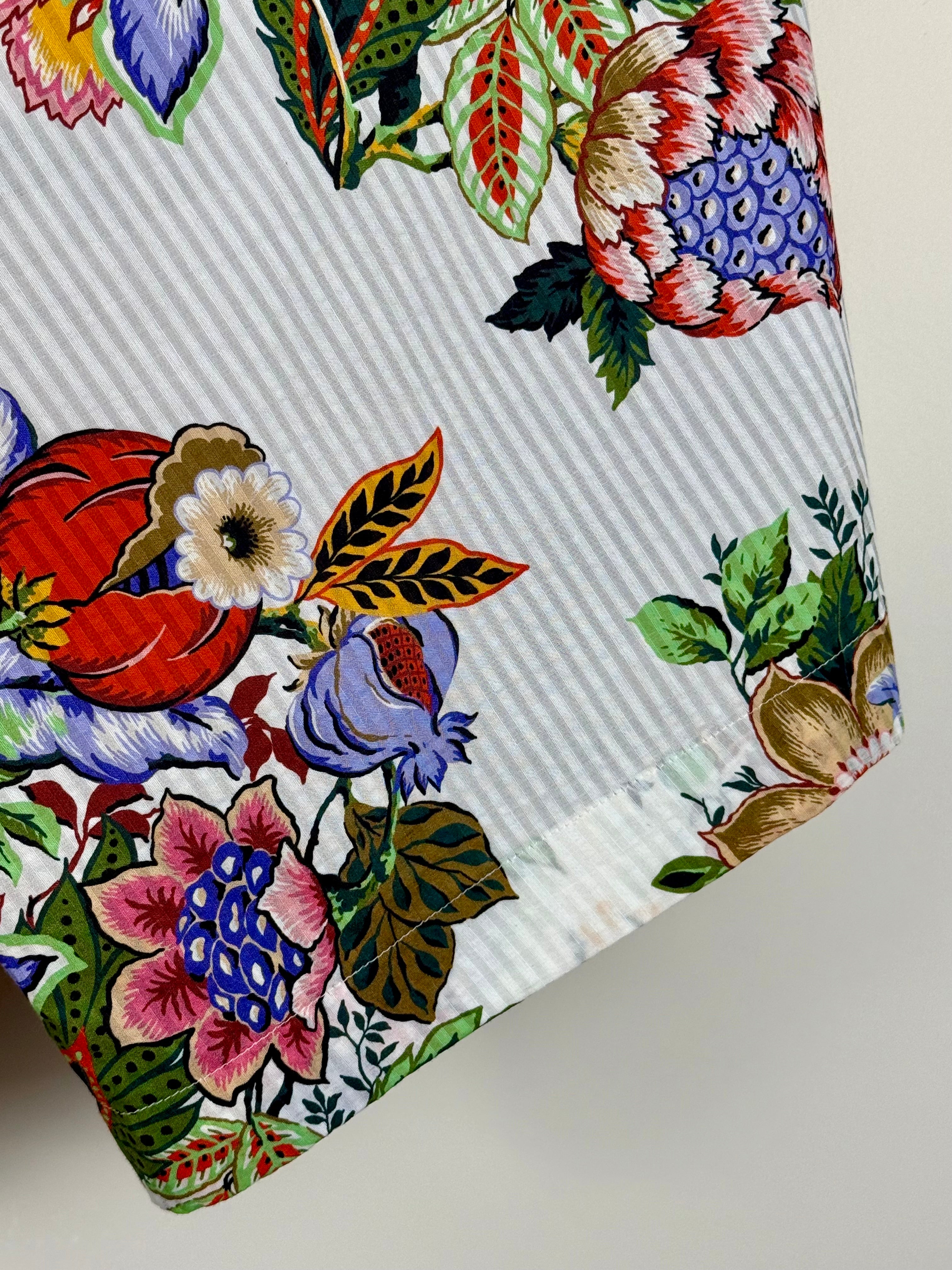 Etro Oversized Cotton Silk Blouse White Multi Sz. 38 DE (42 IT)