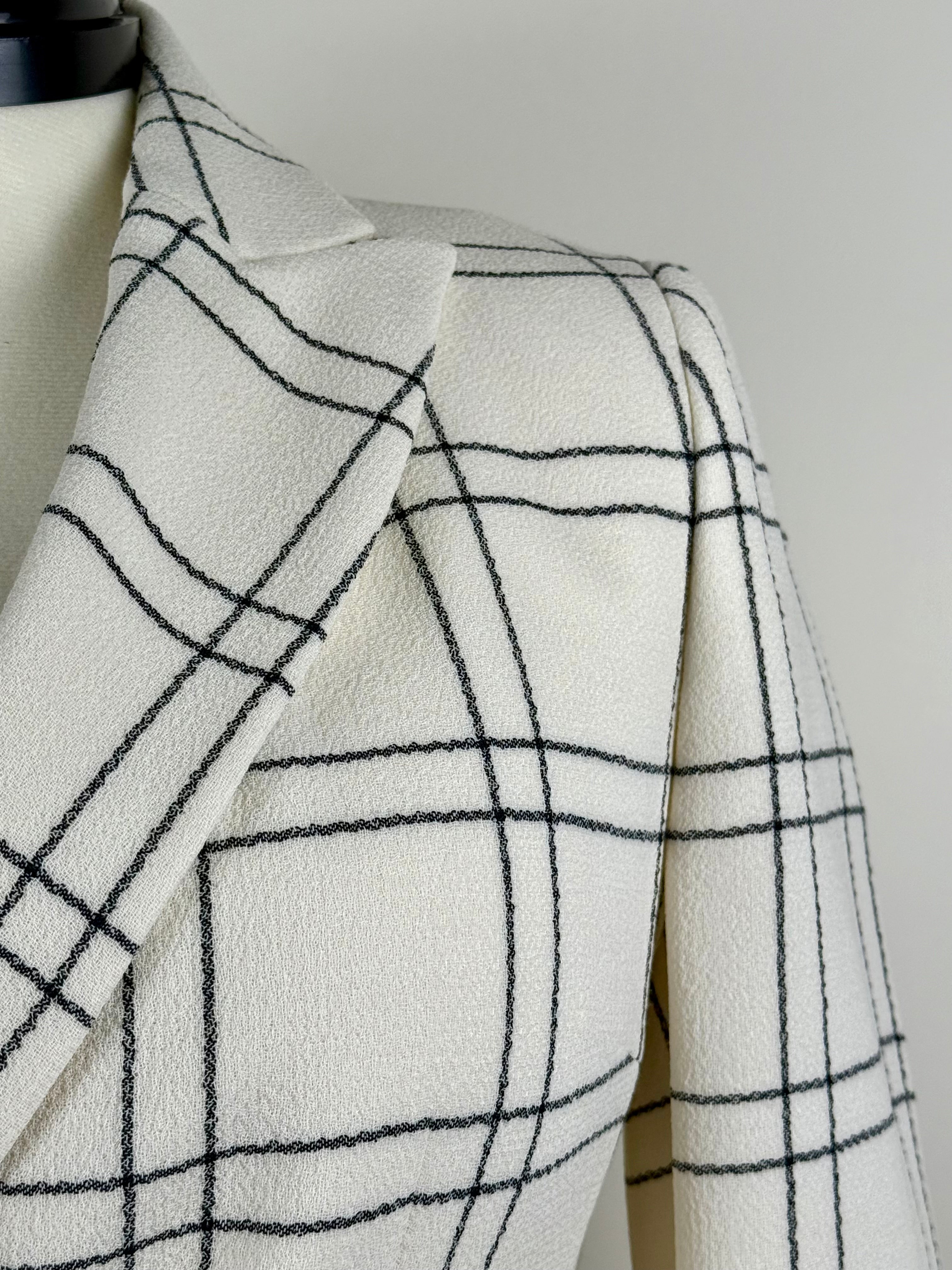 Akris Classic Blazer White Black Sz. 38