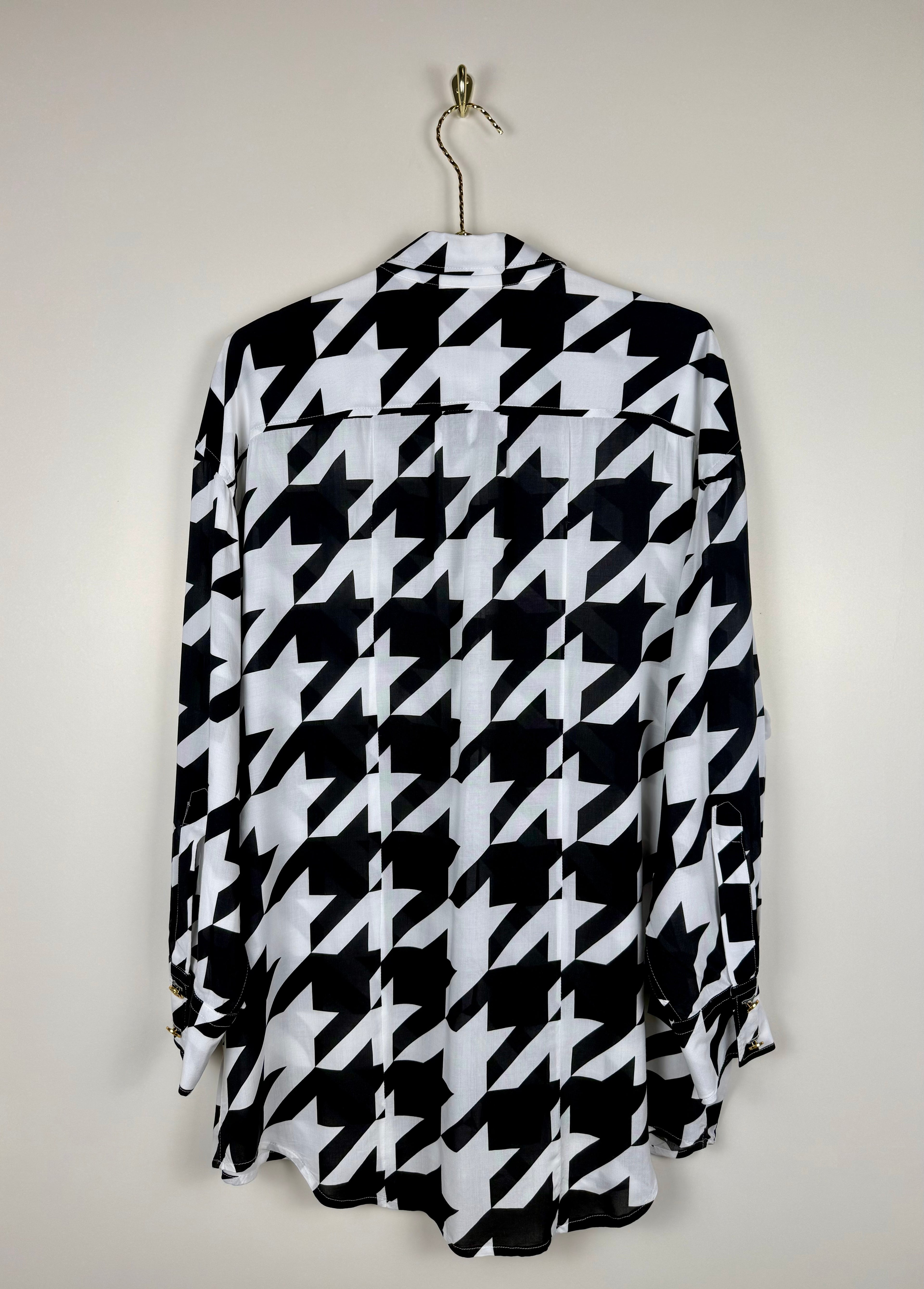 Balmain Oversized Blouse Black White Sz. 34 DE (36 FR)