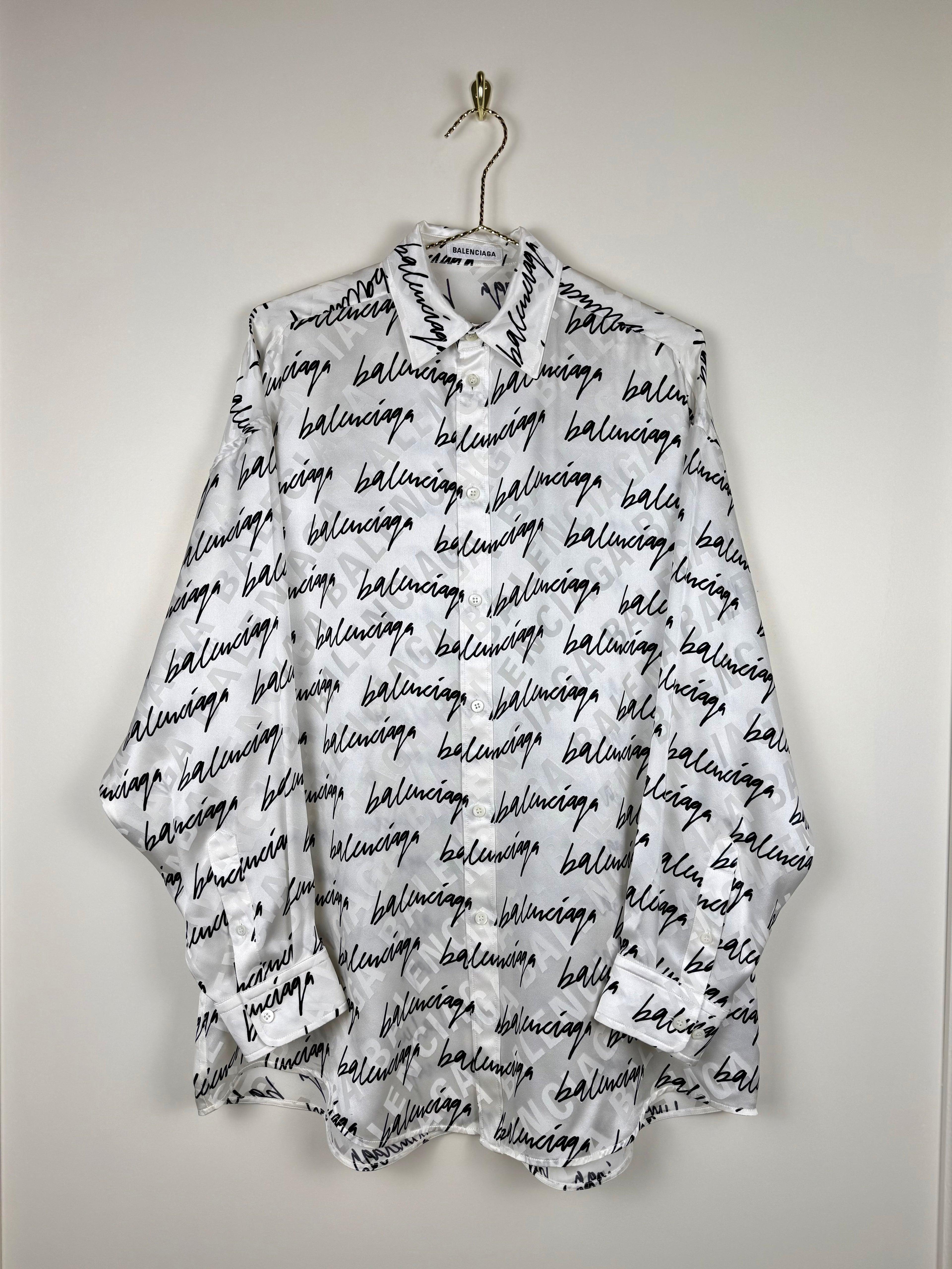 Balenciaga Oversized Blouse White Black Sz. 34 DE (36 FR)