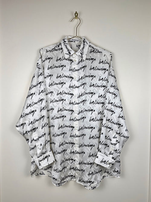 Balenciaga Oversized Blouse White Black Sz. 34 DE (36 FR)
