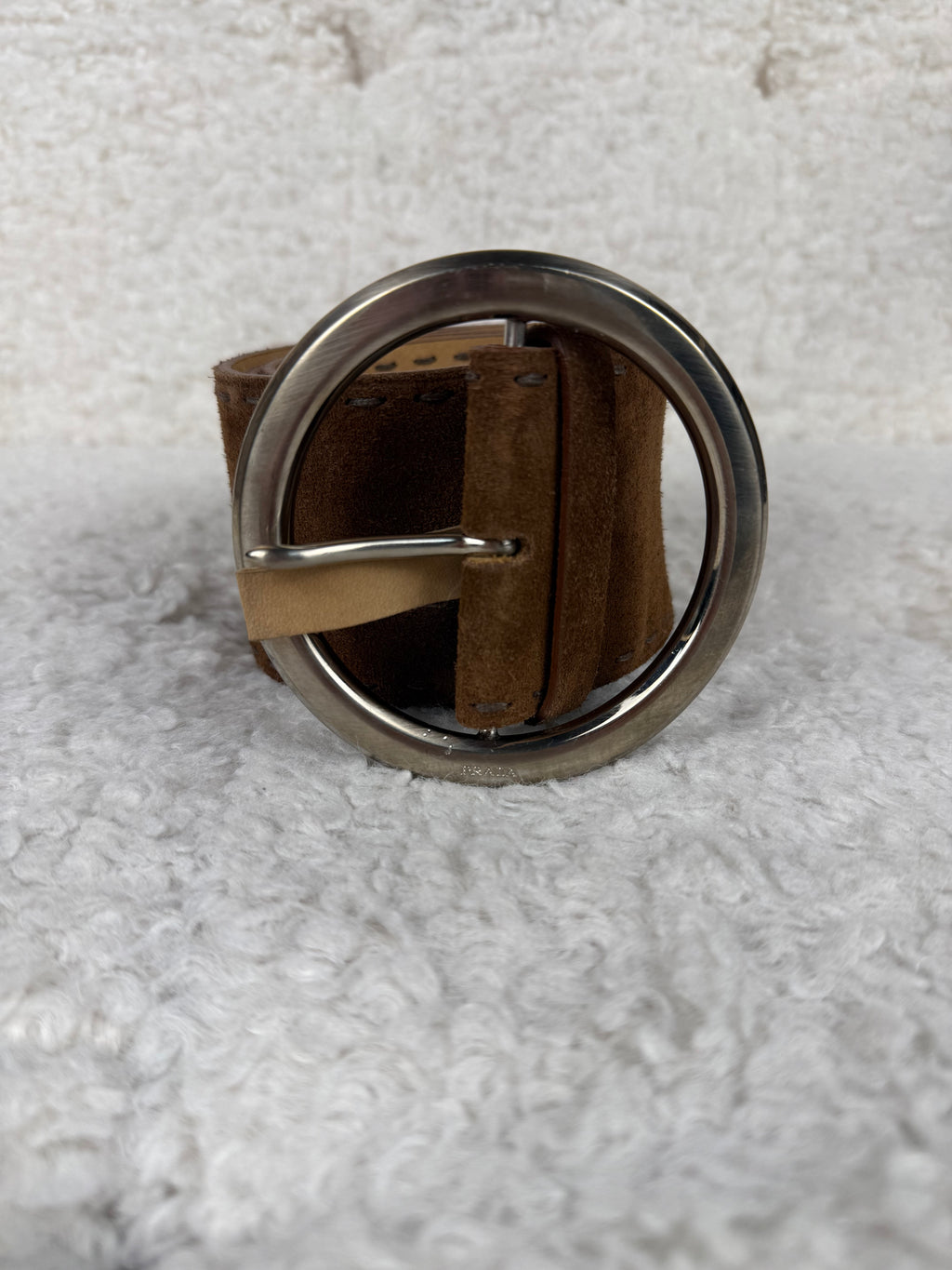 Prada Velour Belt Brown Sz. 90