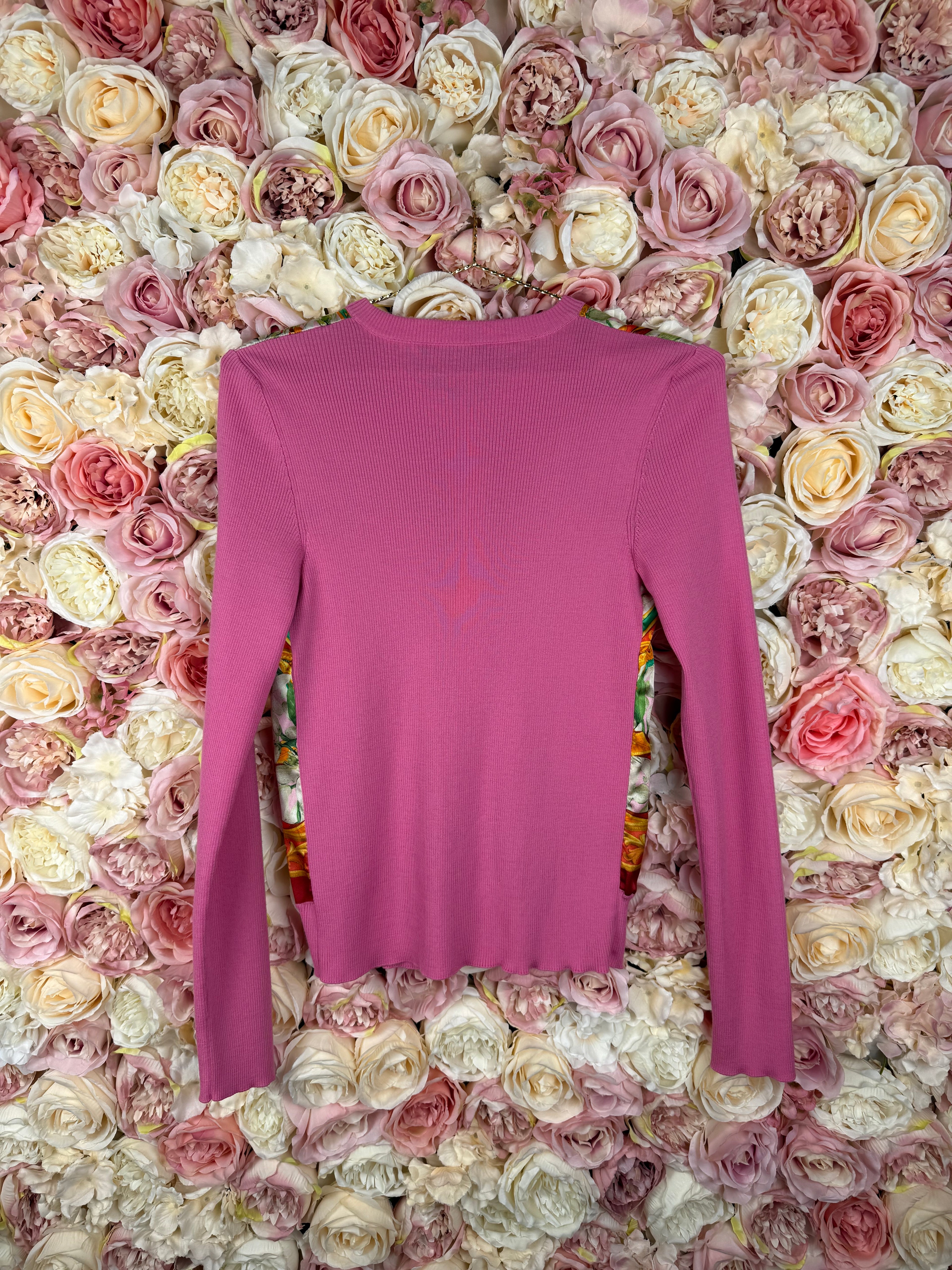 Dolce & Gabbana SIlk & Wool Cardigan Pink Multi Sz. 38 DE (42 IT)