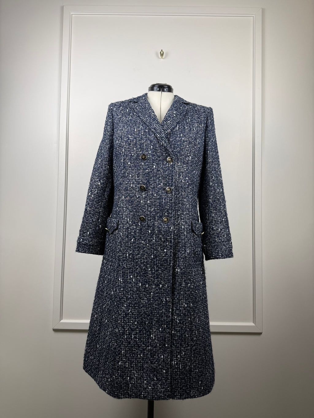 Etro Tweed Coat – Blue – Size 40 DE (44 IT)