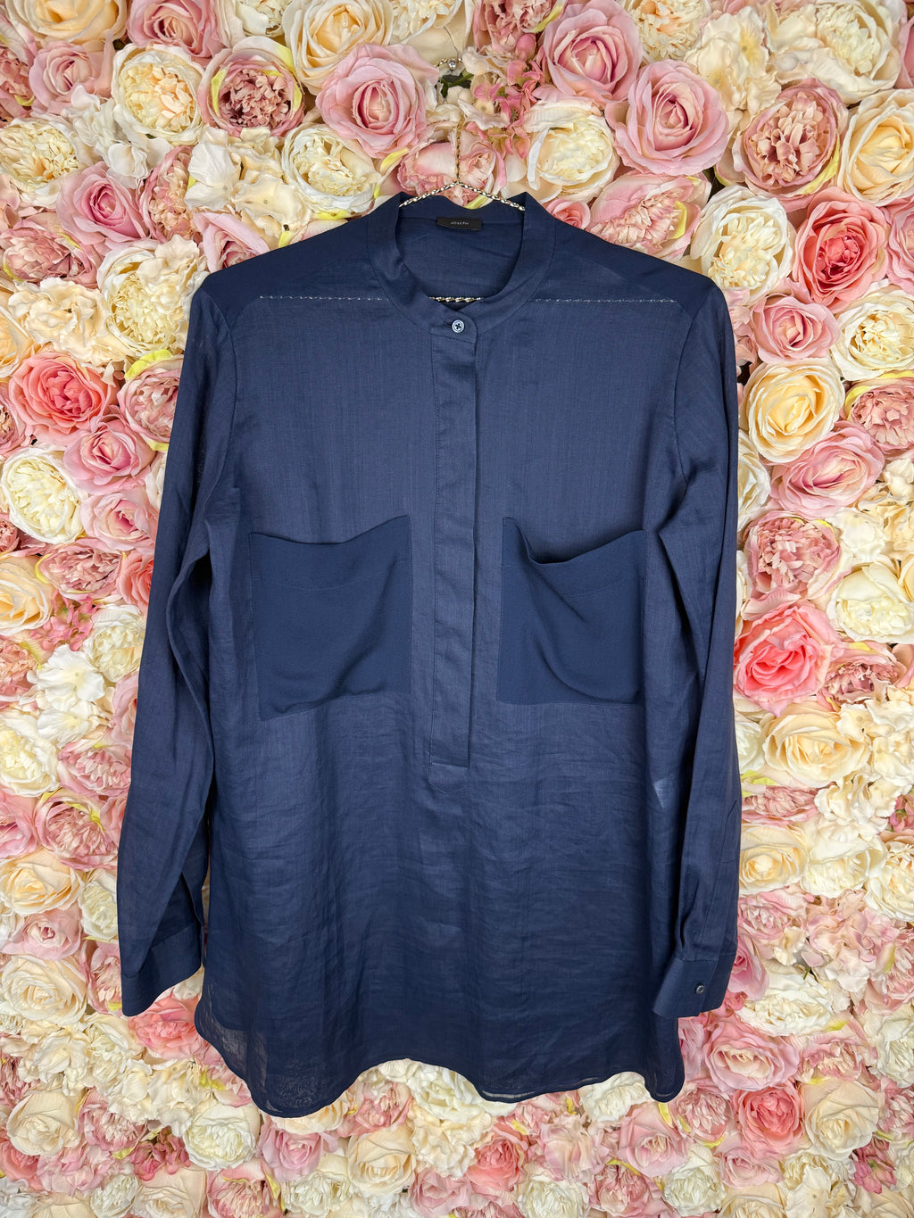 Joseph Ramie Silk Blouse Blue Sz. 40 DE (42 FR)