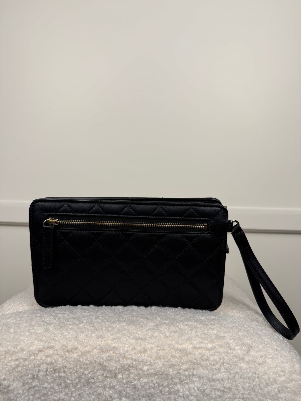 Chanel Quilted Lambskin Clutch Black