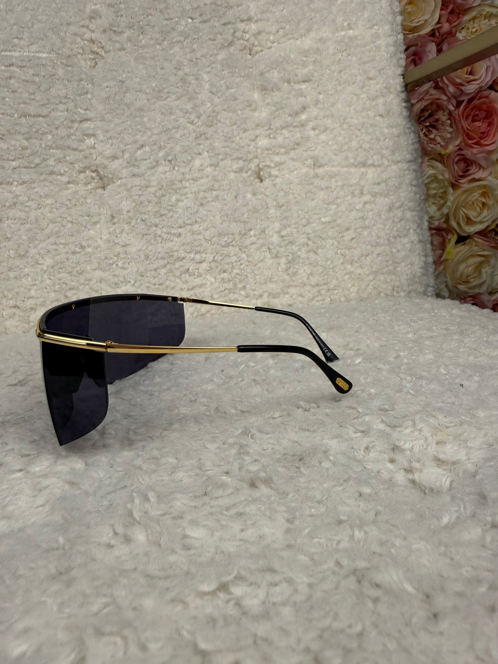 Tom Ford Shield Sunglasses Black Gold