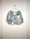 Etro Cotton Blouse White Blue Sz. 34 DE