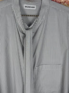 Balenciaga Oversized Striped Cotton Shirt White Blue Sz. 34 DE (36 FR)