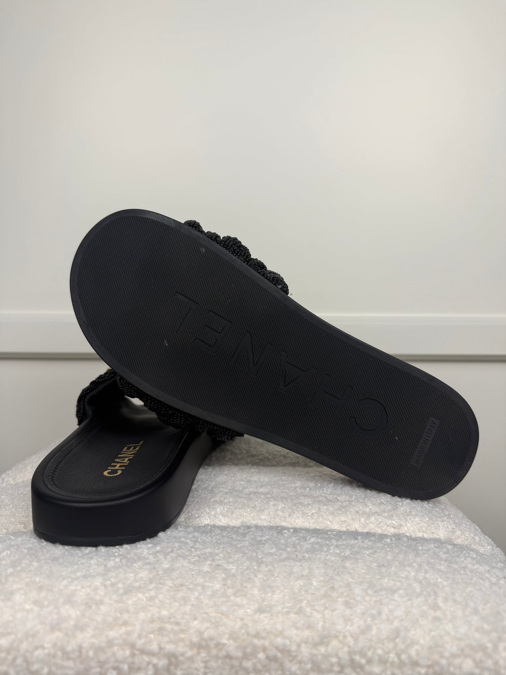 Chanel Slides with Beads Black Sz. 40 EU