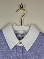 Chanel 2021 Long Silk Jacquard Blouse Lavender Sz. 46 DE (48 FR)