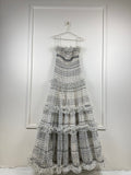 Elie Saab Resort 22 Kleid mit Gürtel – Weiss/Schwarz – Gr. 36 DE (38 FR)