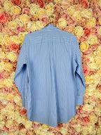 Valentino Oversized Striped Cotton Shirt Light Blue White Sz. 38 DE (42 IT)