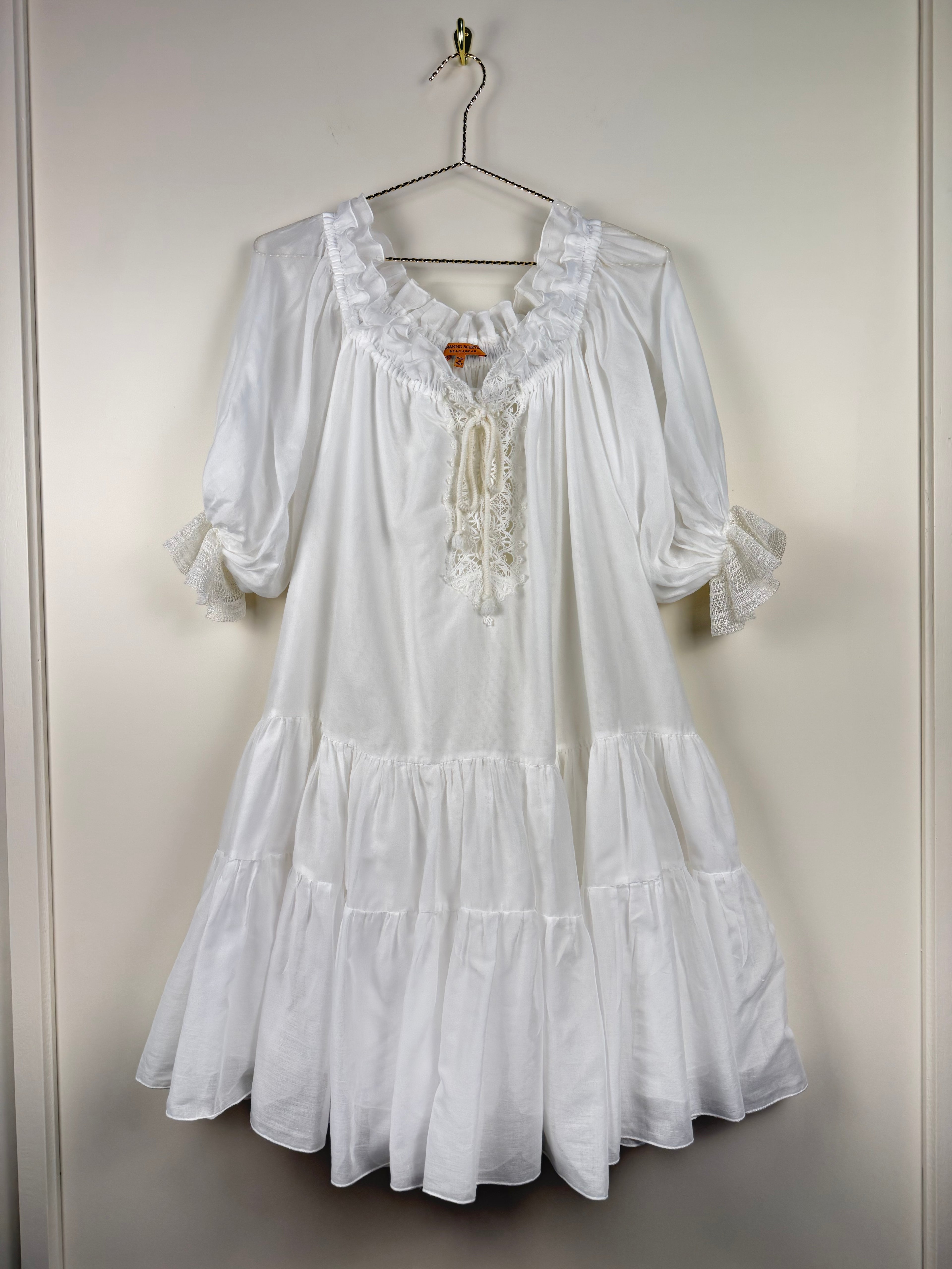 Ermanno Scervino Beachwear Kleid mit Spitze – Weiss – Gr. 38 DE (42 IT)