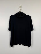Peter Hahn Kurzarmpullover mit Rollkragen – Schwarz – Gr. 44 DE