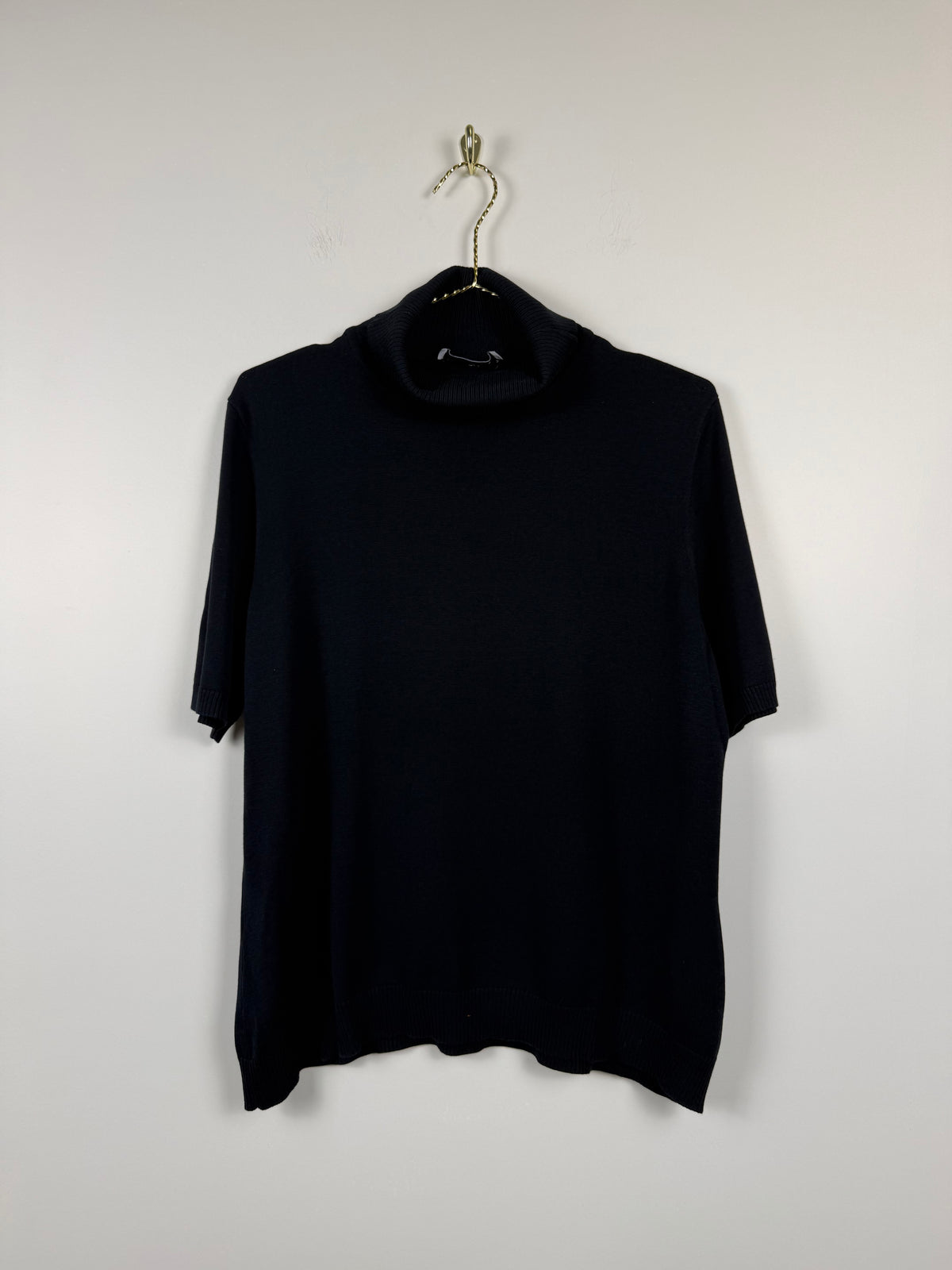 Peter Hahn Kurzarmpullover mit Rollkragen – Schwarz – Gr. 44 DE