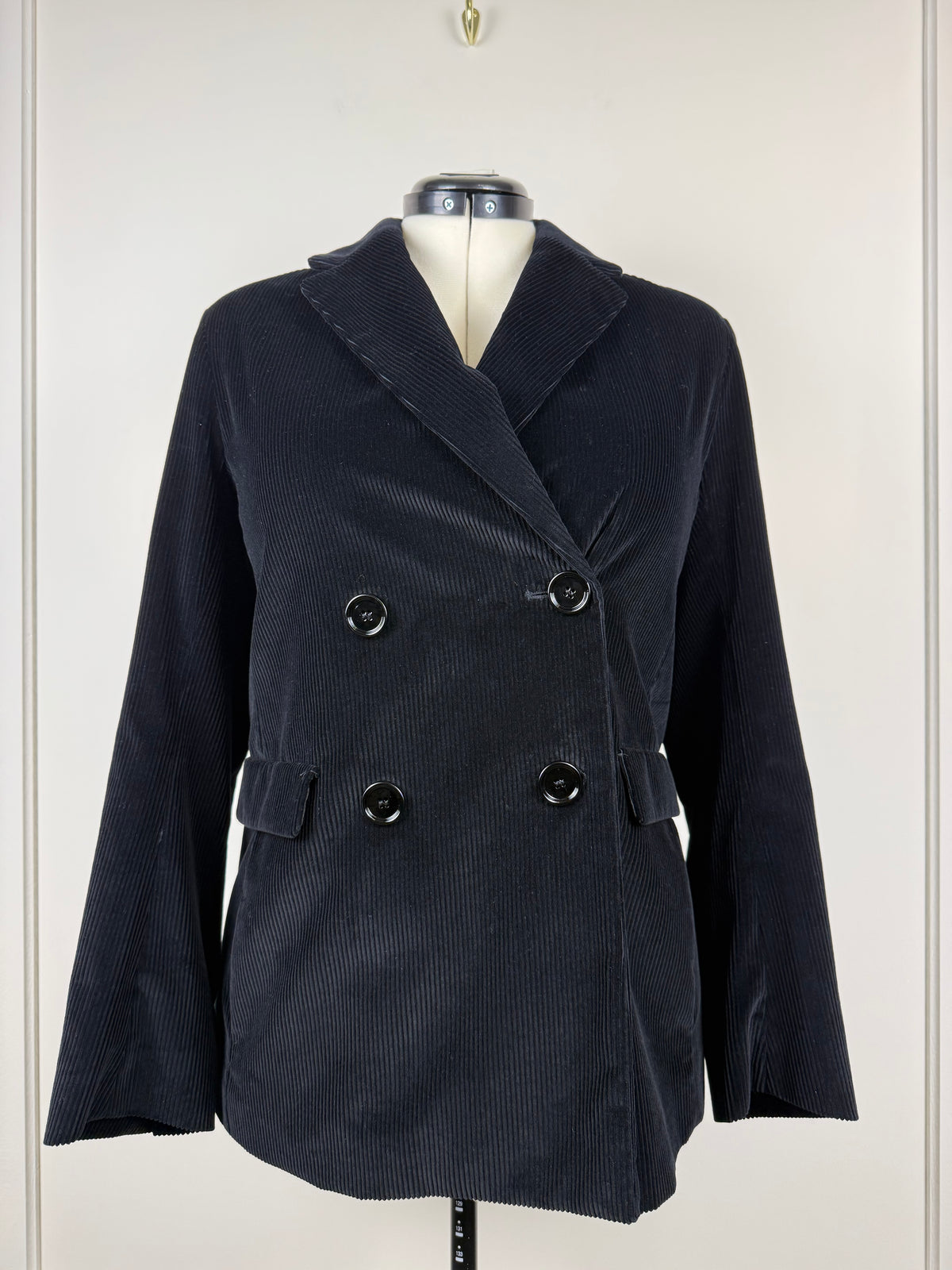 S' Max Mara Cord-Blazer – Schwarz – Gr. 40 DE (44 IT)