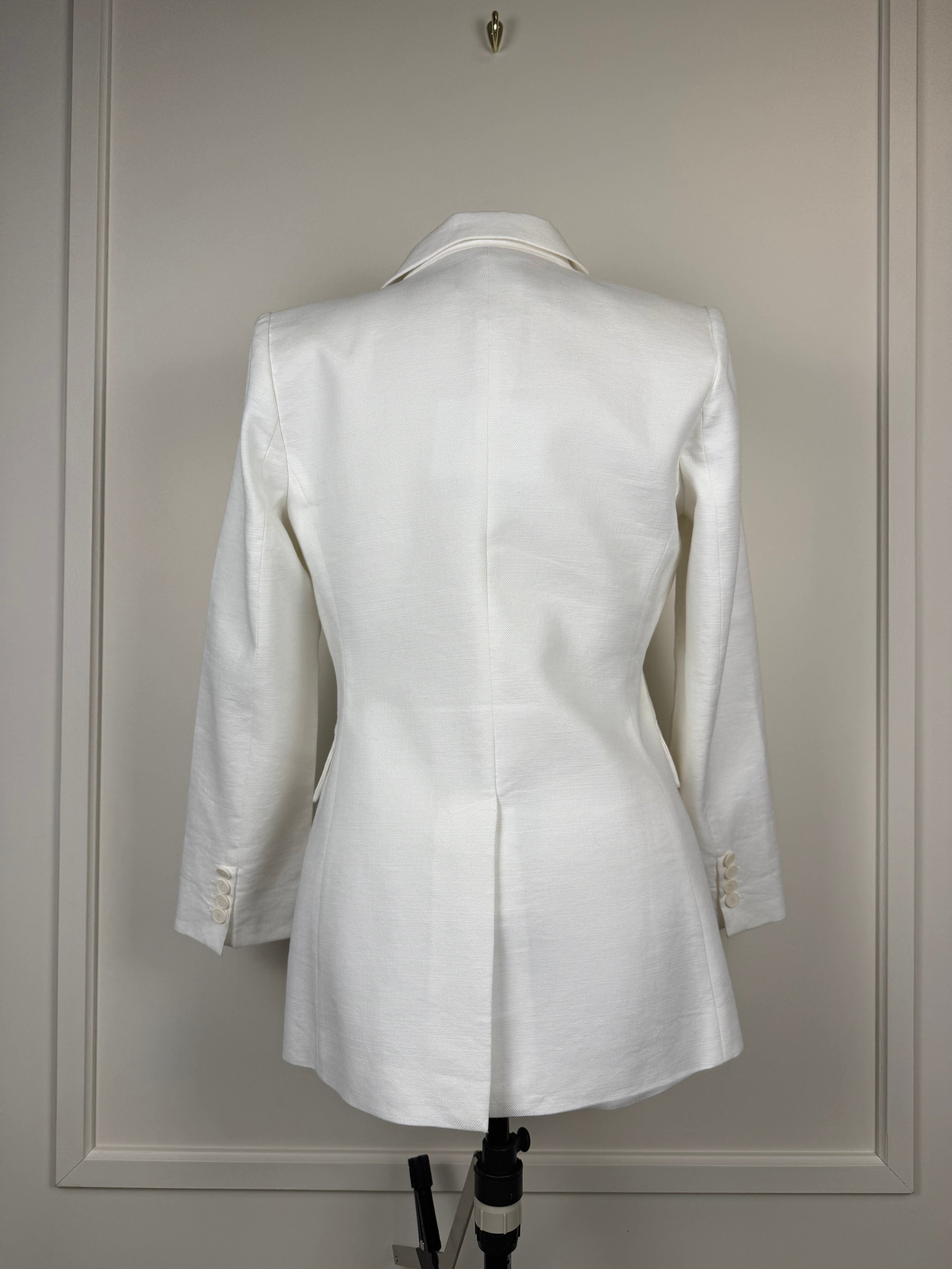 Sly010 Cotton Linen Blazer White Sz. 42 DE (44 FR)