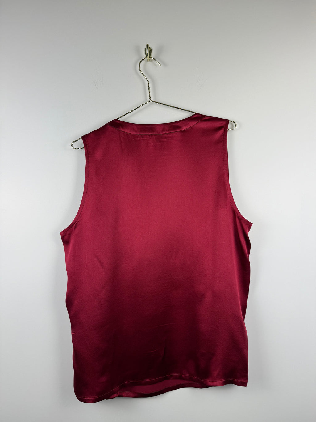 Chanel Seidenbluse mit floralem Print – Bordeaux – Gr. 44 DE (46 FR)