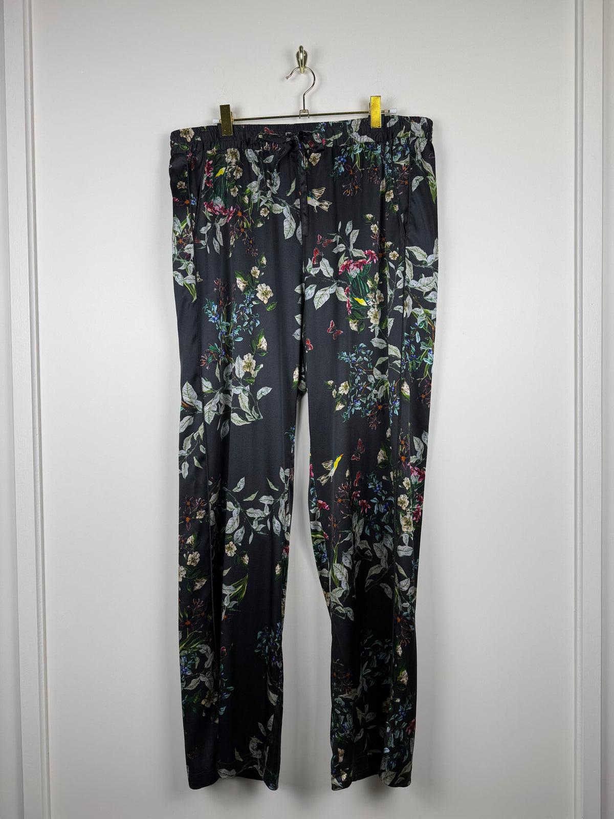 Johnny Was Hose mit Blumenmuster – Petrol – Gr. L