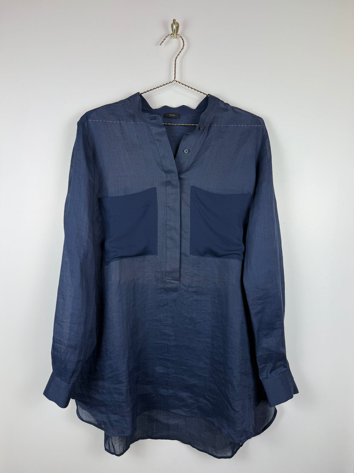 Joseph Ramie Silk Blouse Blue Sz. 40 DE (42 FR)