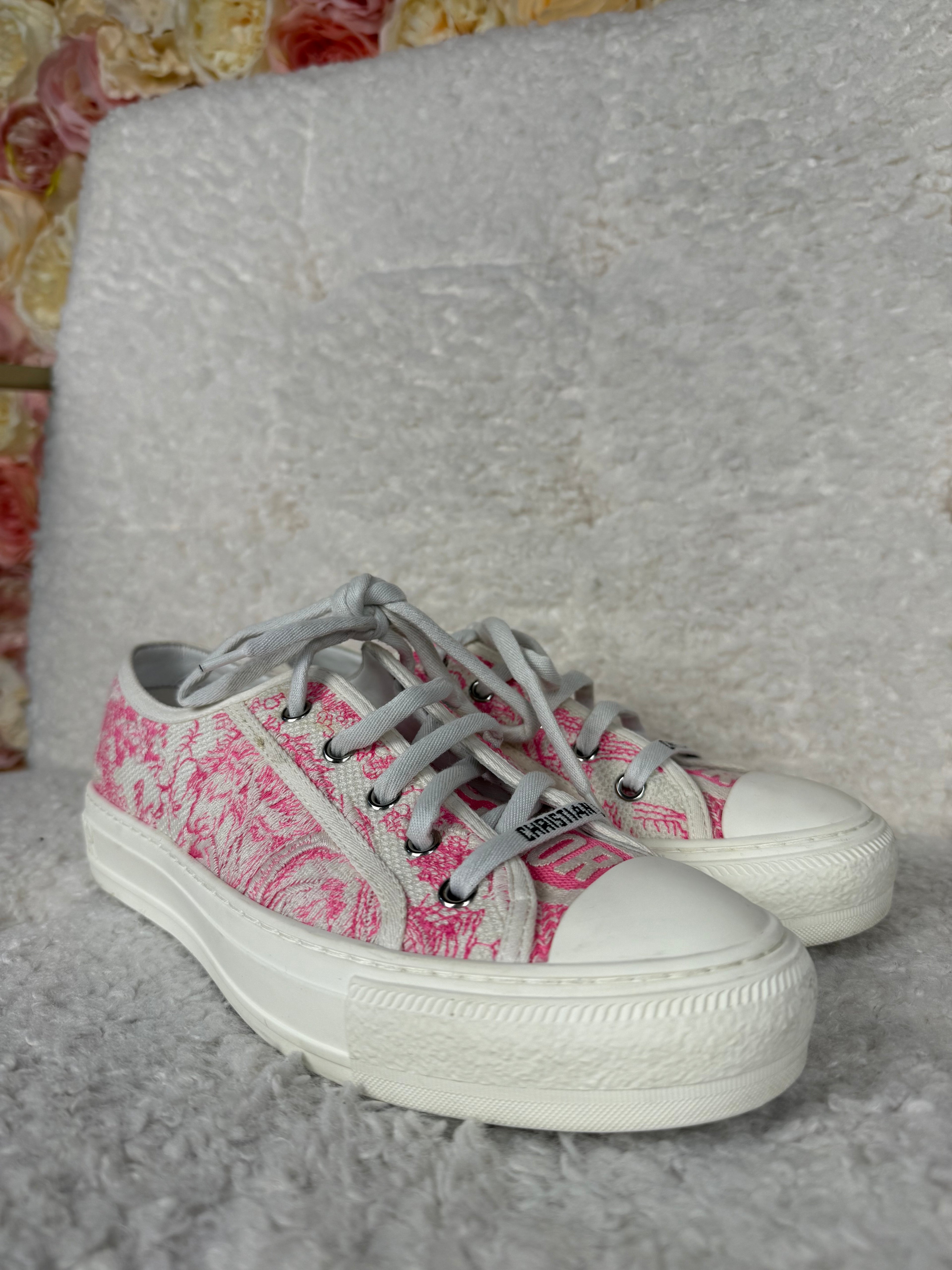 Christian Dior Walk'n'Dior Sneakers White Pink Sz. 39.5 EU