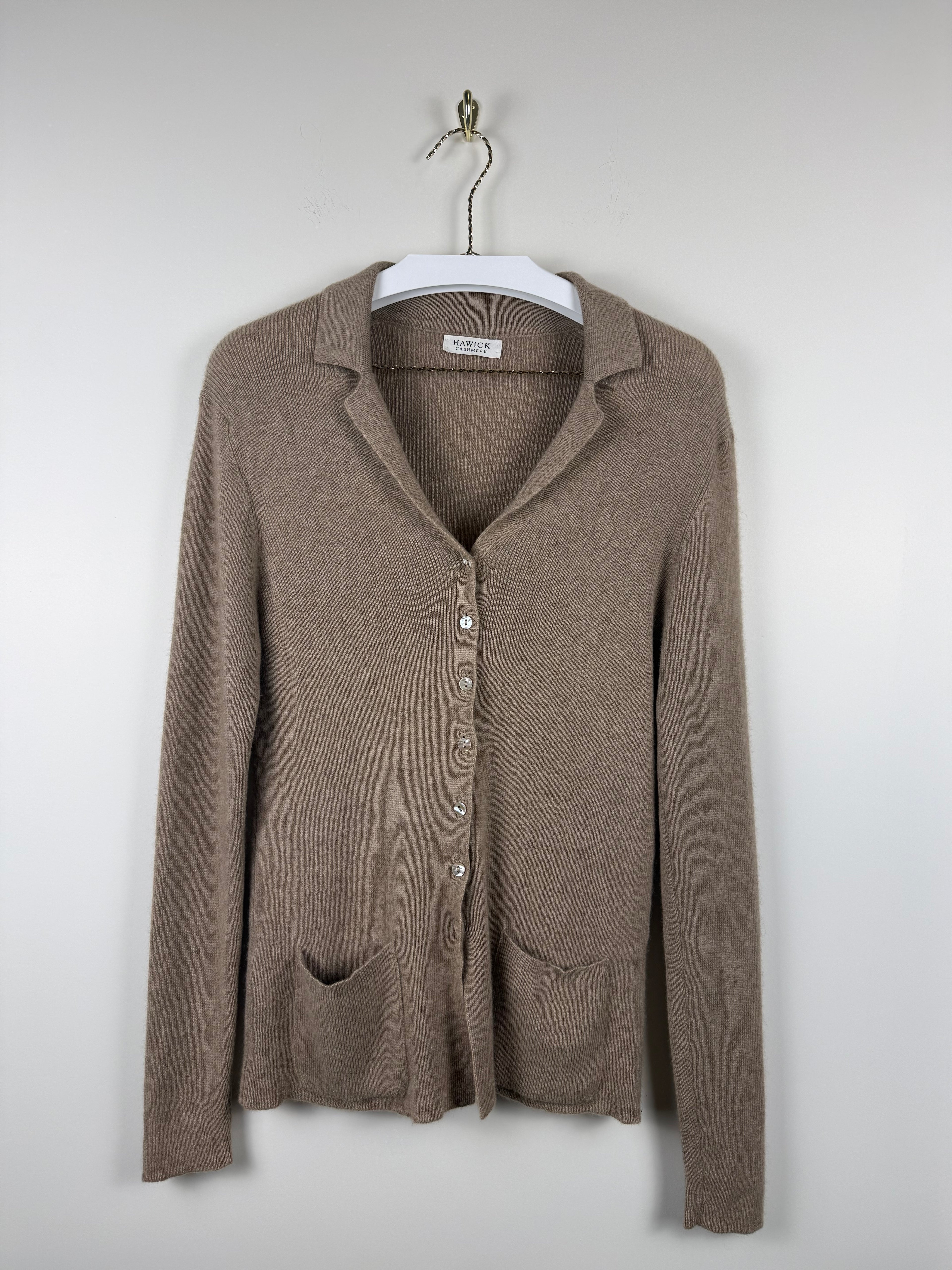 Hawick Cashmere Strickjacke – Camel – Gr. S