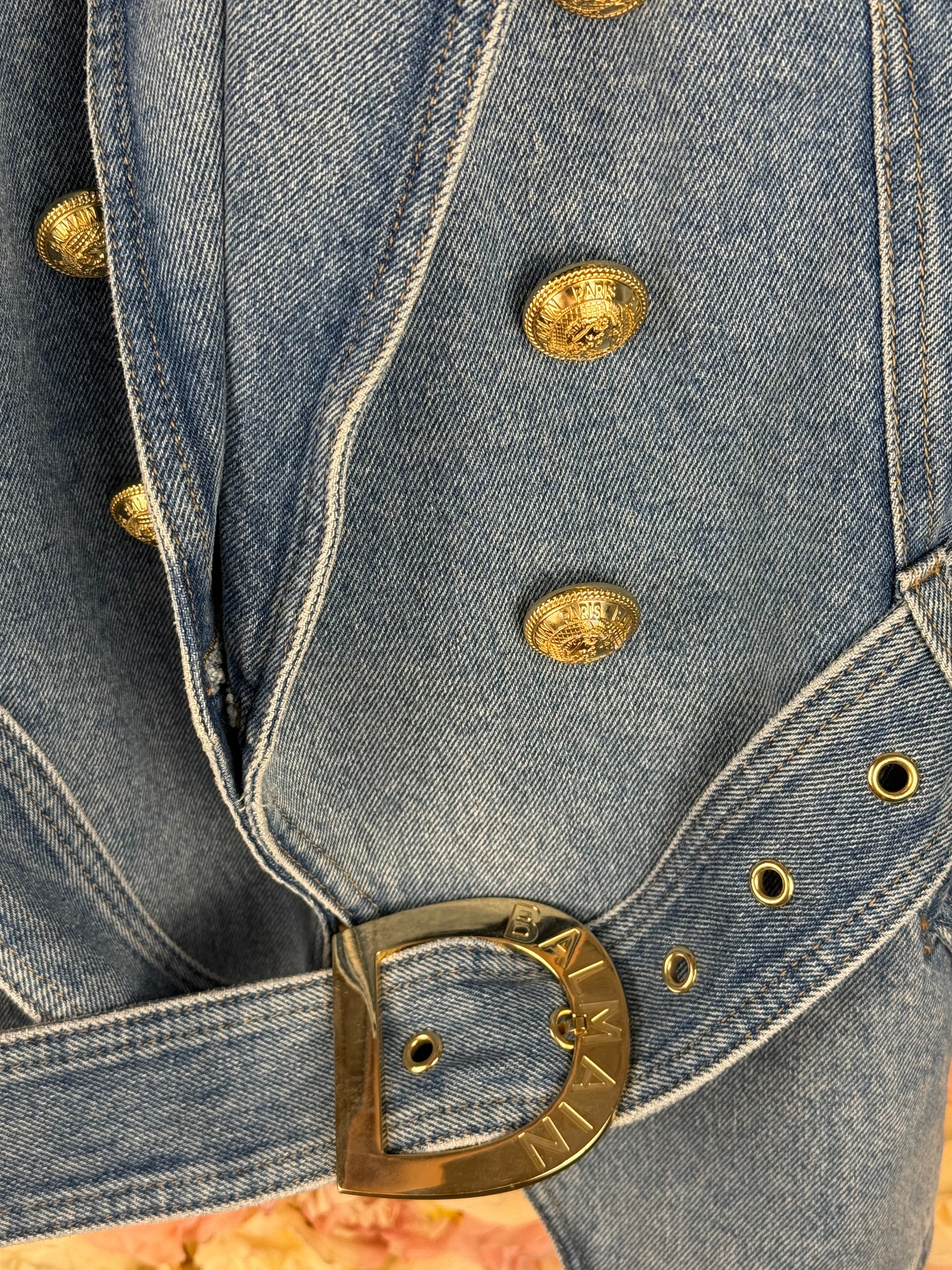 Balmain Jeans Blazer Light Blue Sz. 40 DE (42 FR)