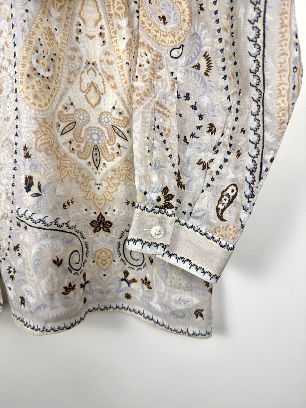 Etro Ramie Shirt Beige Multi Sz. 44 DE (48 IT)