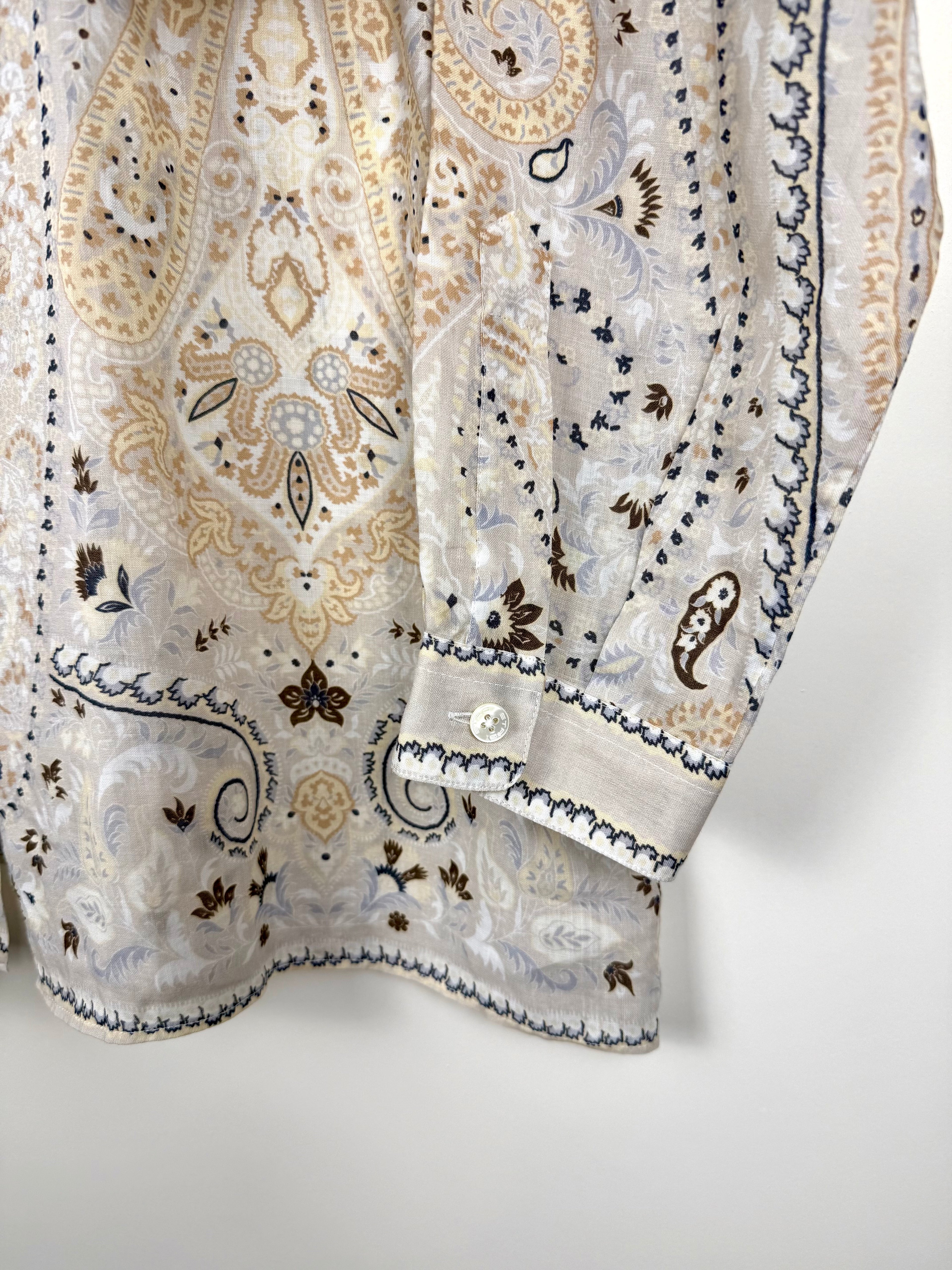 Etro Ramie Shirt Beige Multi Sz. 44 DE (48 IT)