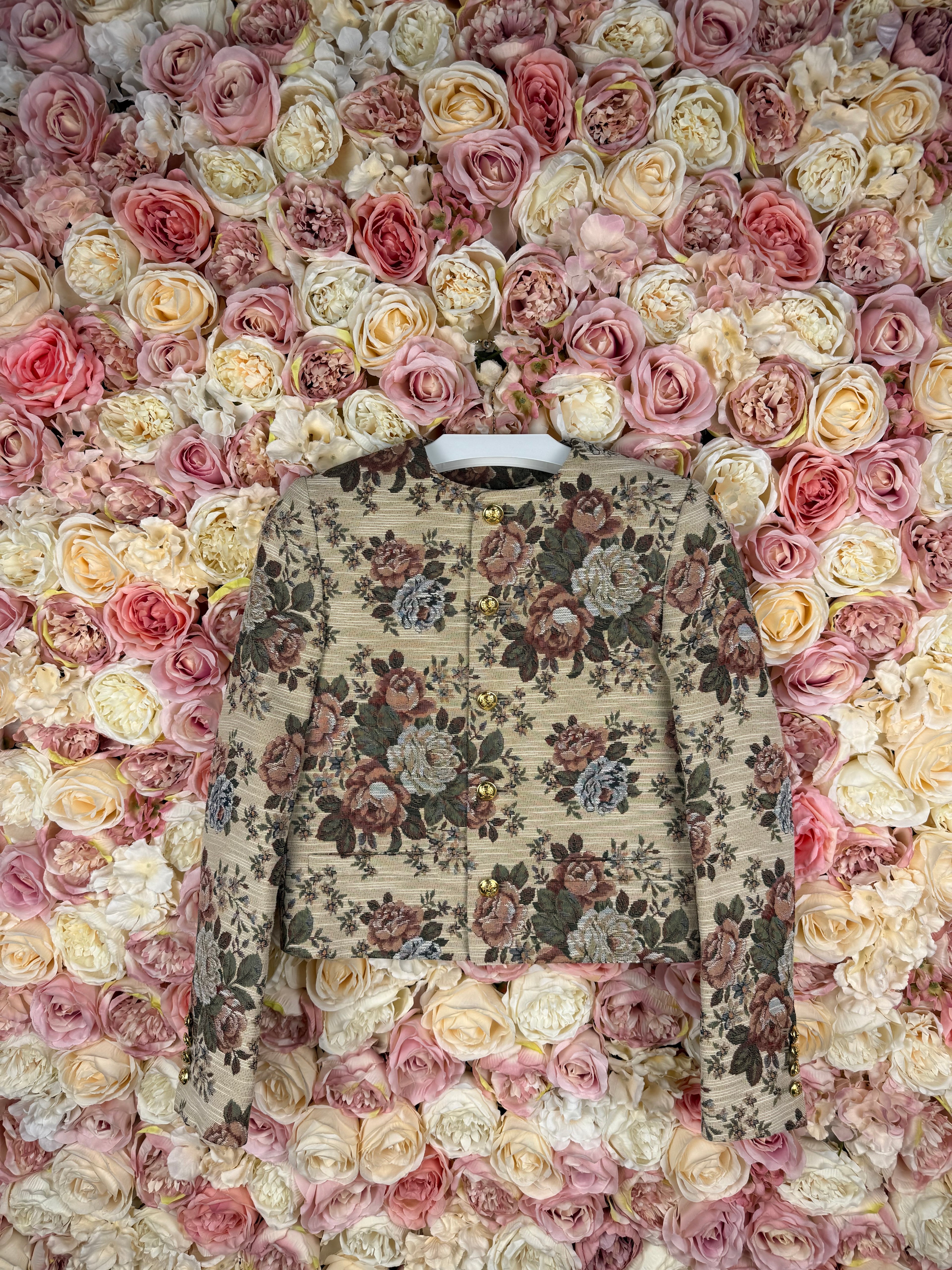 Celine 2020 Floral Print Blazer Beige Multi Sz. 32 DE (34 FR)