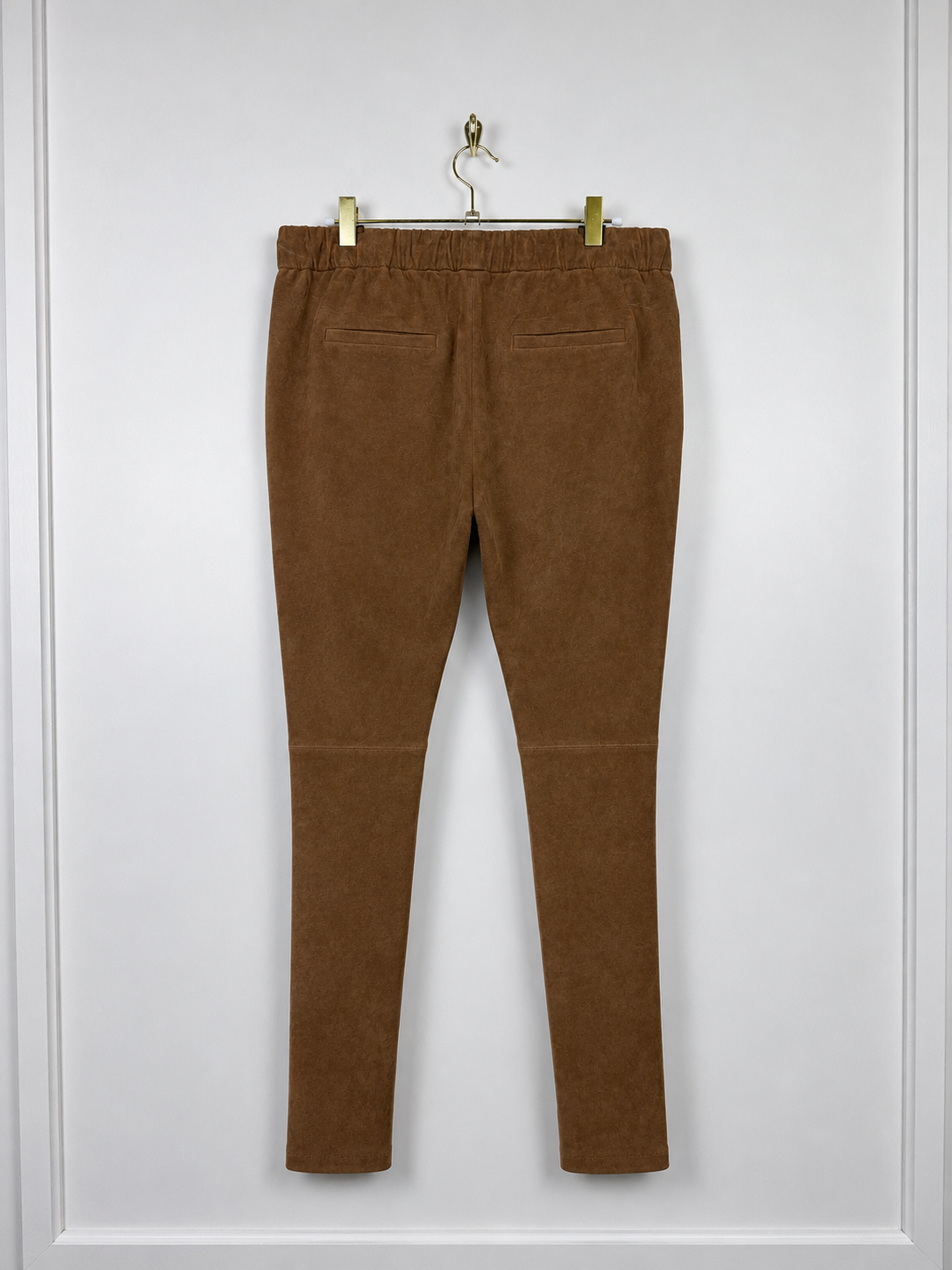 Catherine Khan Suede Leather Pants Cognac Sz. 42 DE