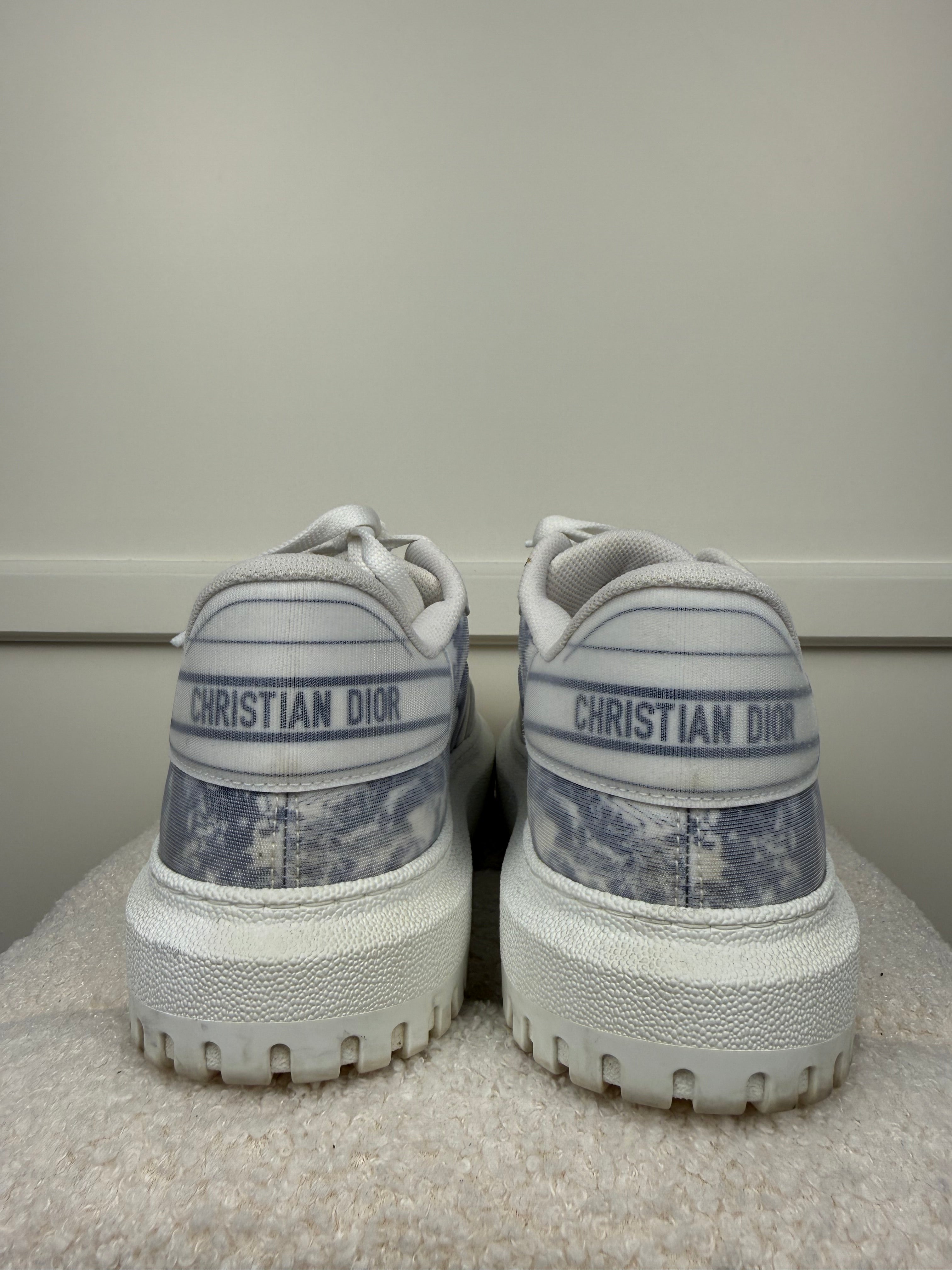 Dior Addict Blue Toile de Jouy Technical Fabric Low Top Sneakers Sz. 39.5 EU