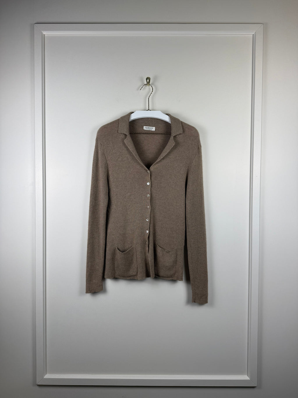 Hawick Cashmere Strickjacke – Camel – Gr. S