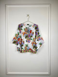Etro Oversized Cotton Silk Blouse White Multi Sz. 38 DE (42 IT)