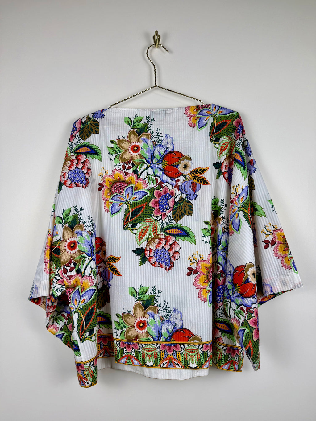 Etro Oversized Cotton Silk Blouse White Multi Sz. 38 DE (42 IT)