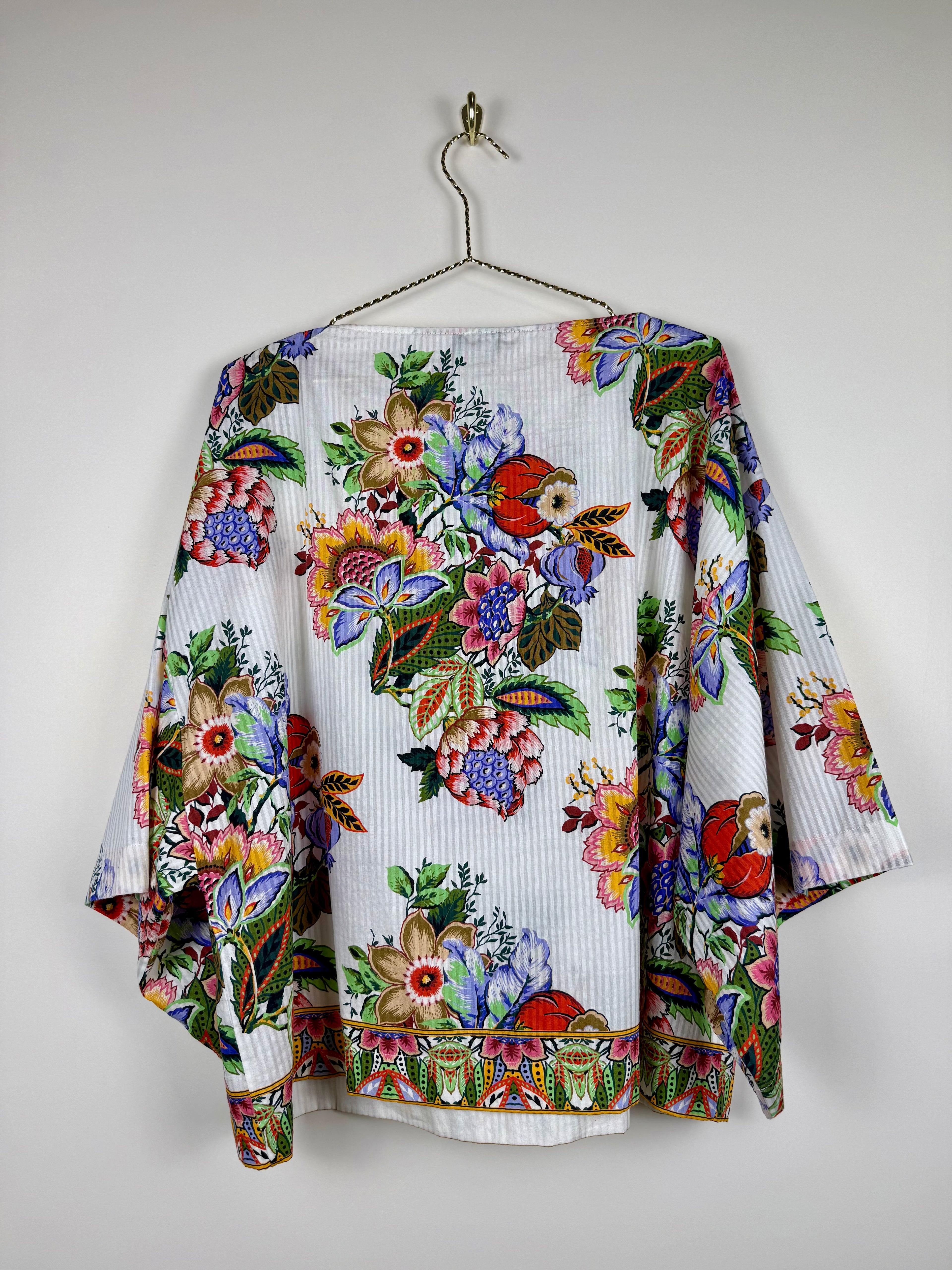 Etro Oversized Cotton Silk Blouse White Multi Sz. 38 DE (42 IT)