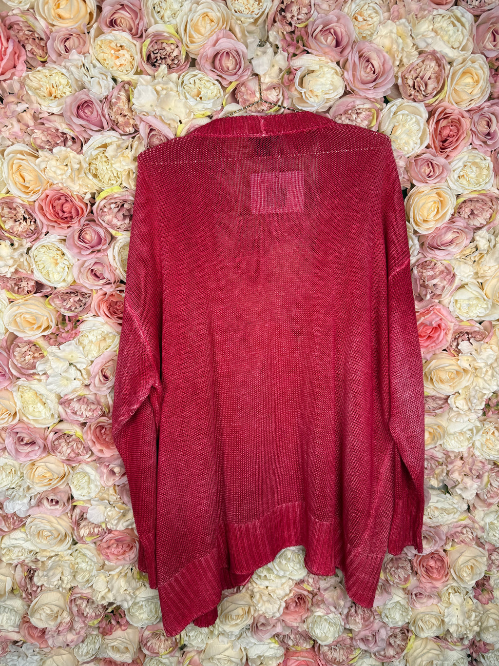 Avant Toi Red Linen Cardigan