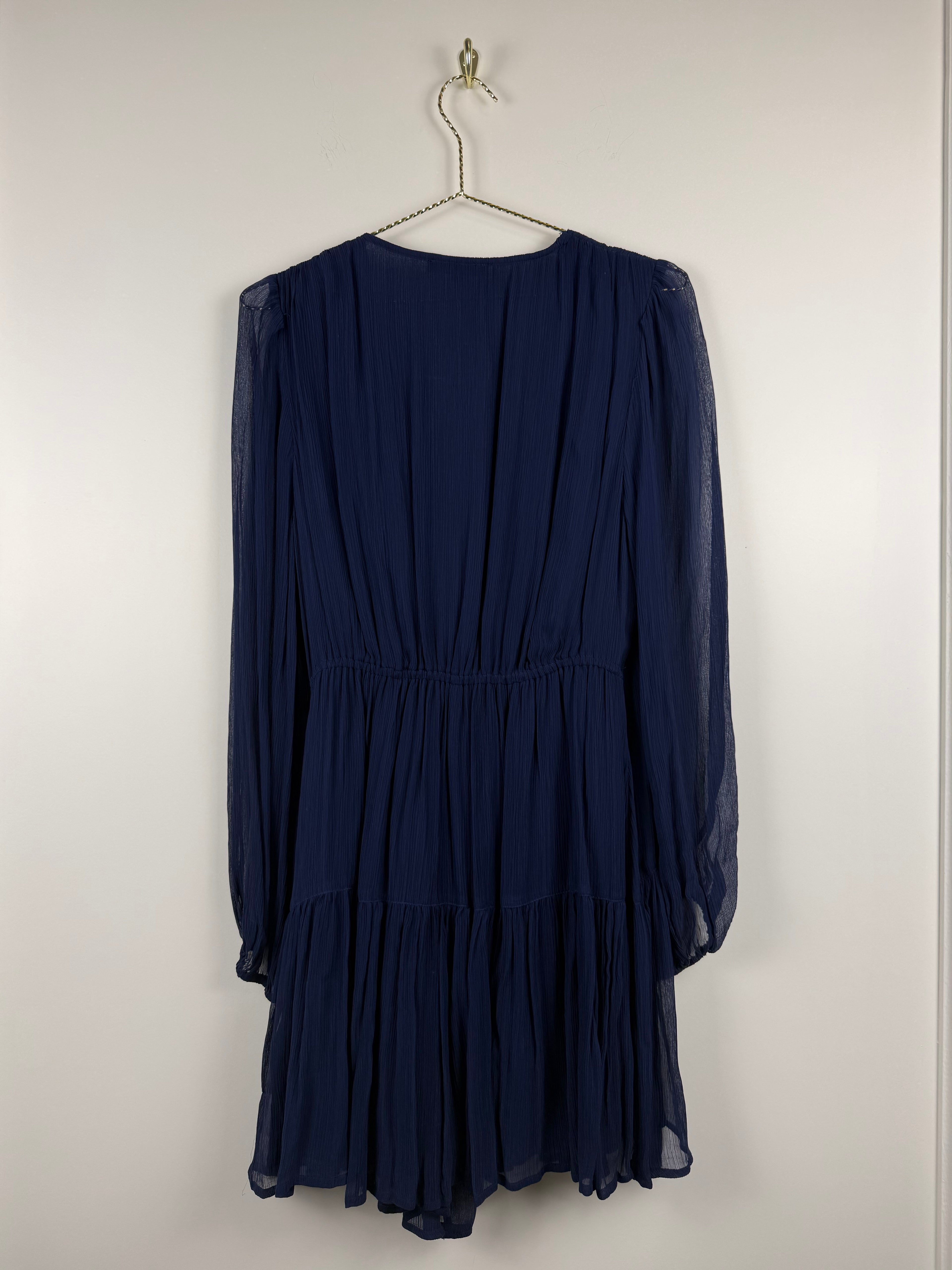 Maje Kleid mit Volants – Dunkelblau – Gr. 36 DE (38 FR)