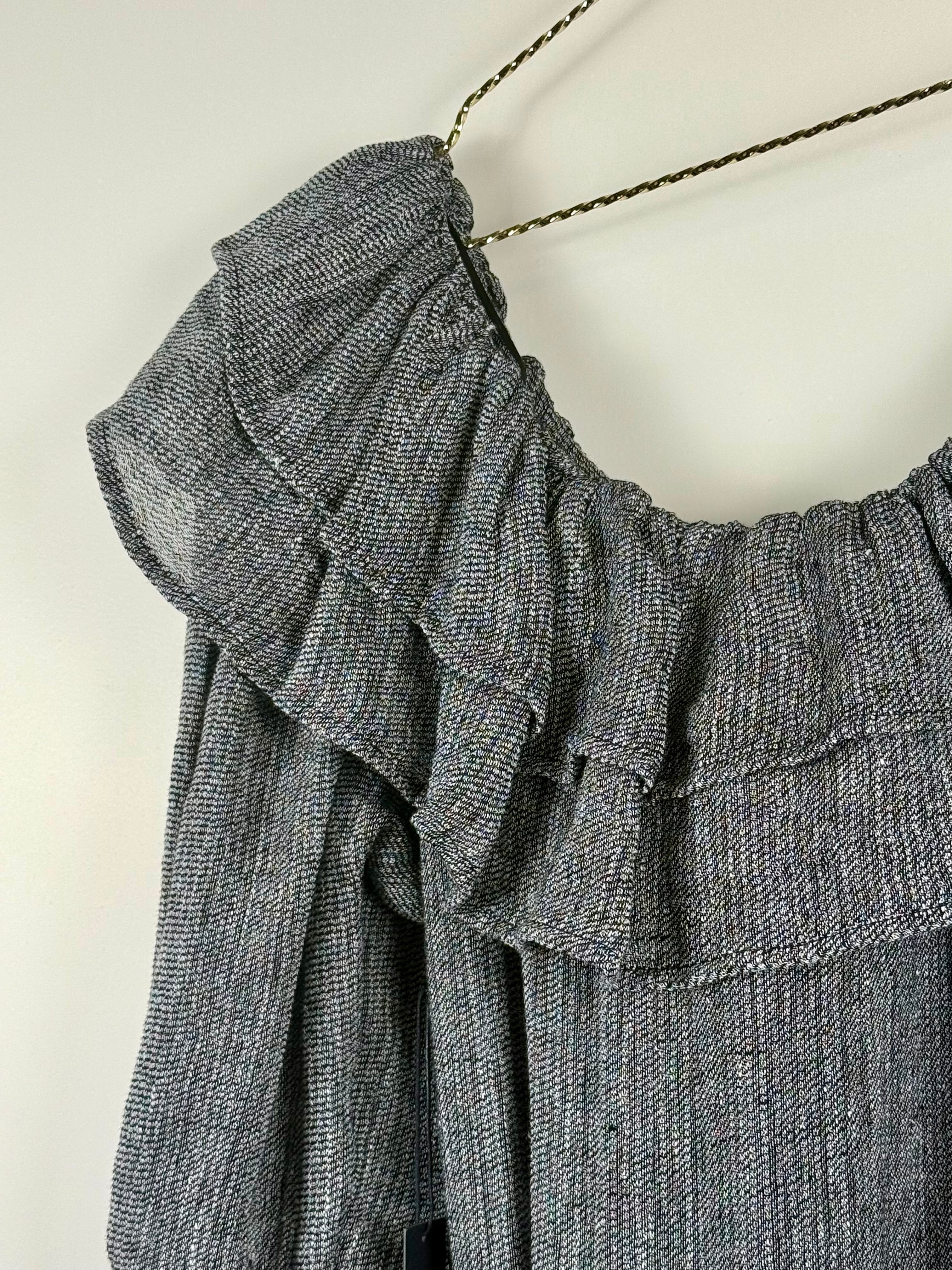 Lisa Marie Fernandez One-Sleeve Dress Grey Sz. S
