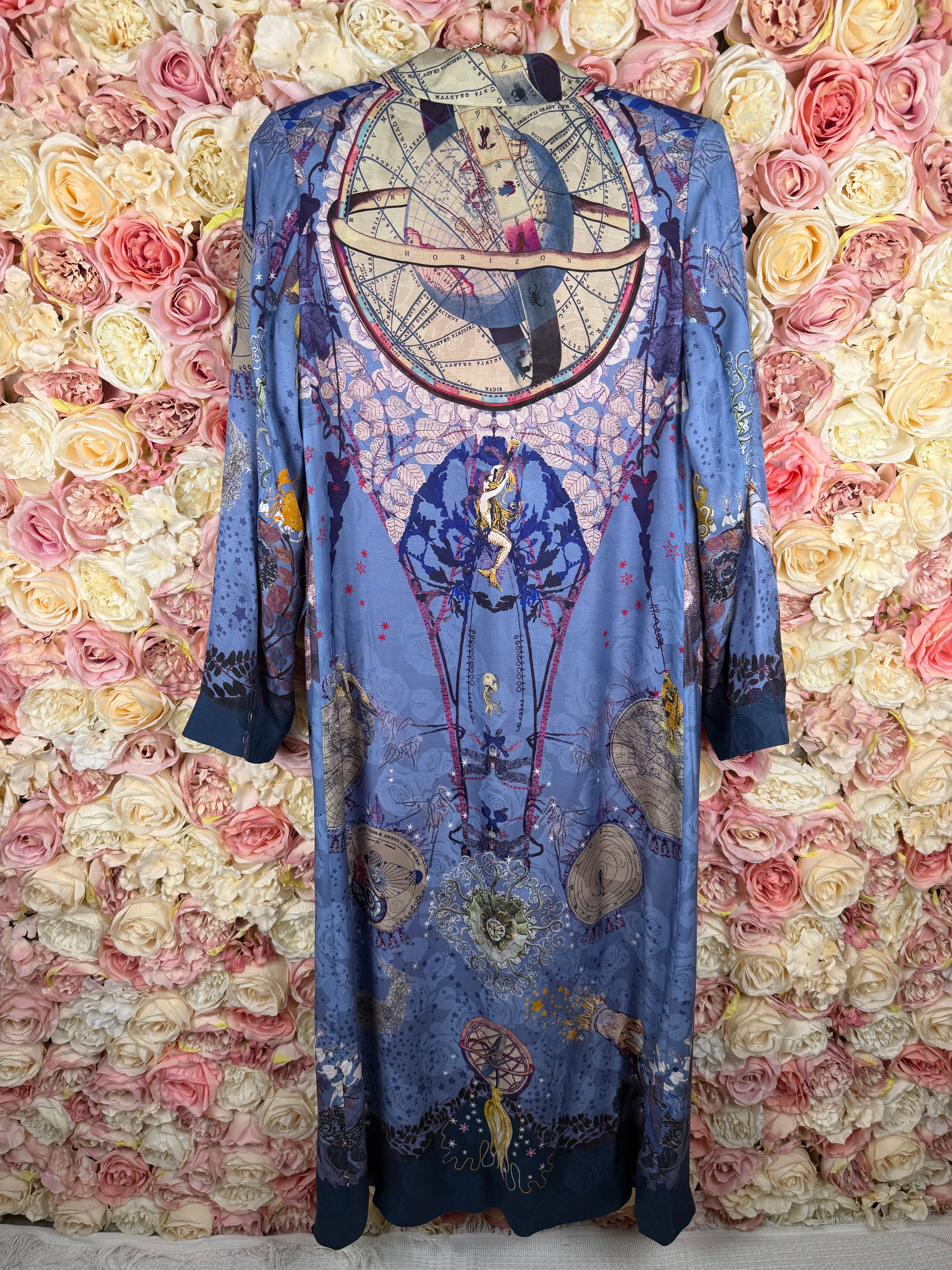 Etro Silk Mix Coat Blue Multi Sz. 40 DE (44 IT)
