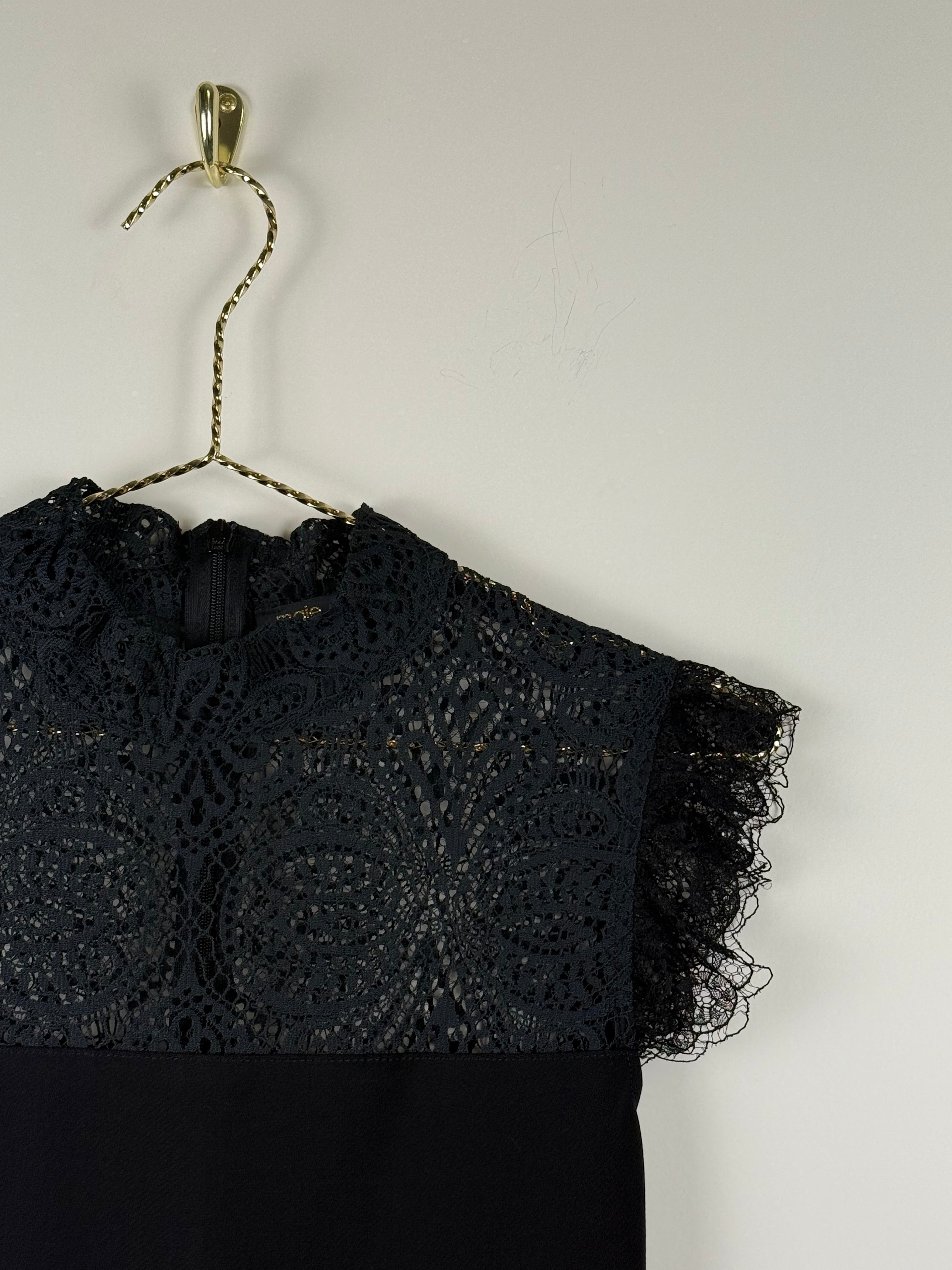 Maje Playsuit mit Spitze – Schwarz – Gr. 34 DE (36 FR)