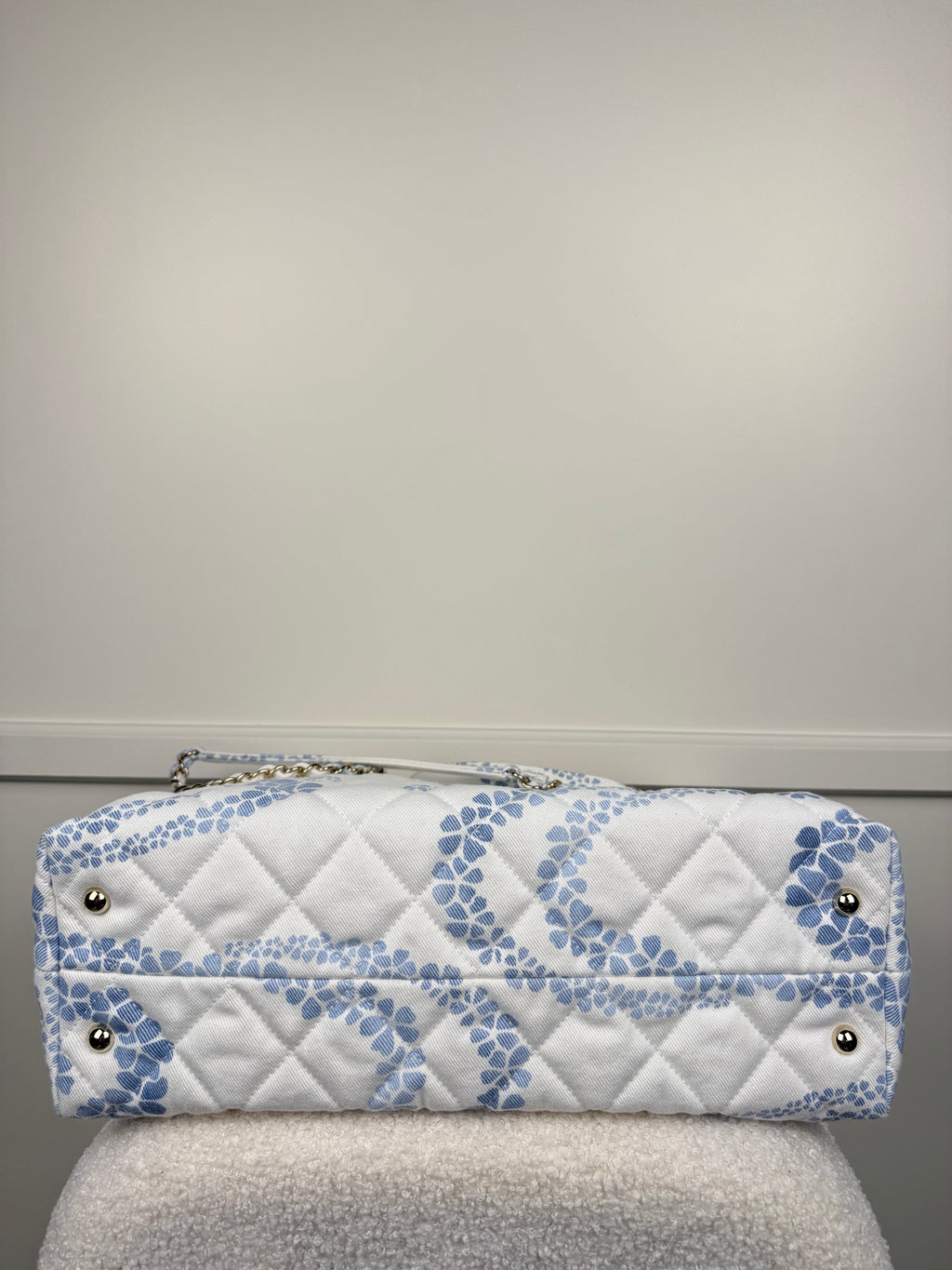 Chanel 2025 Coco Beach White Light Blue Tote Bag