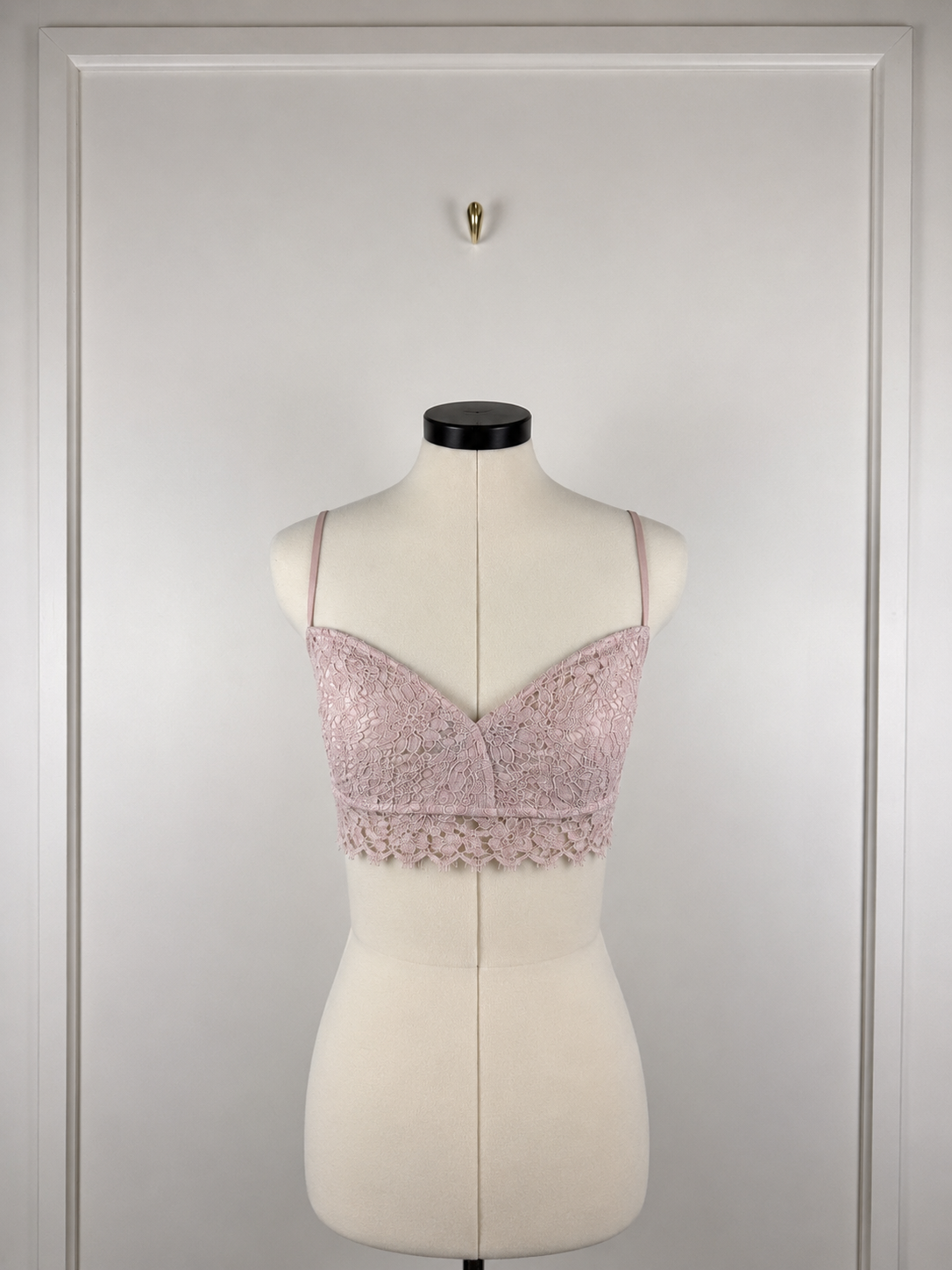 Ewa Herzog Lace Bralette Light Pink & Black Sz. 34 DE