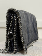 Stella McCartney Falabella Tasche Klein – Dunkelblau/Silber